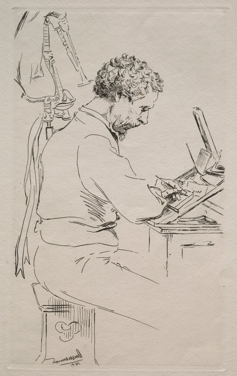 Charles Kean, 1871. af Felix Bracquemond