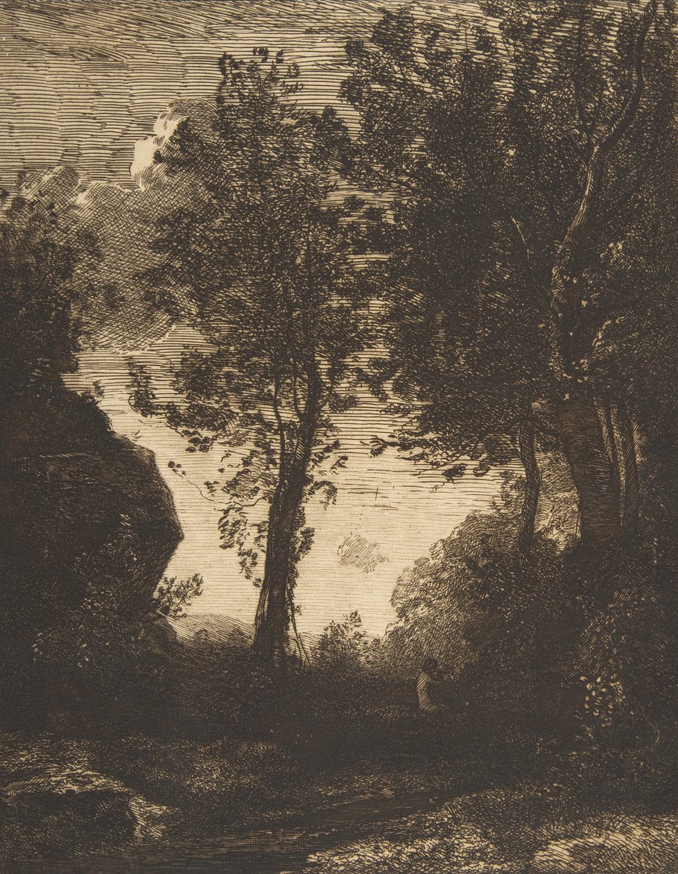 Solnedgang, 1858. af Felix Bracquemond