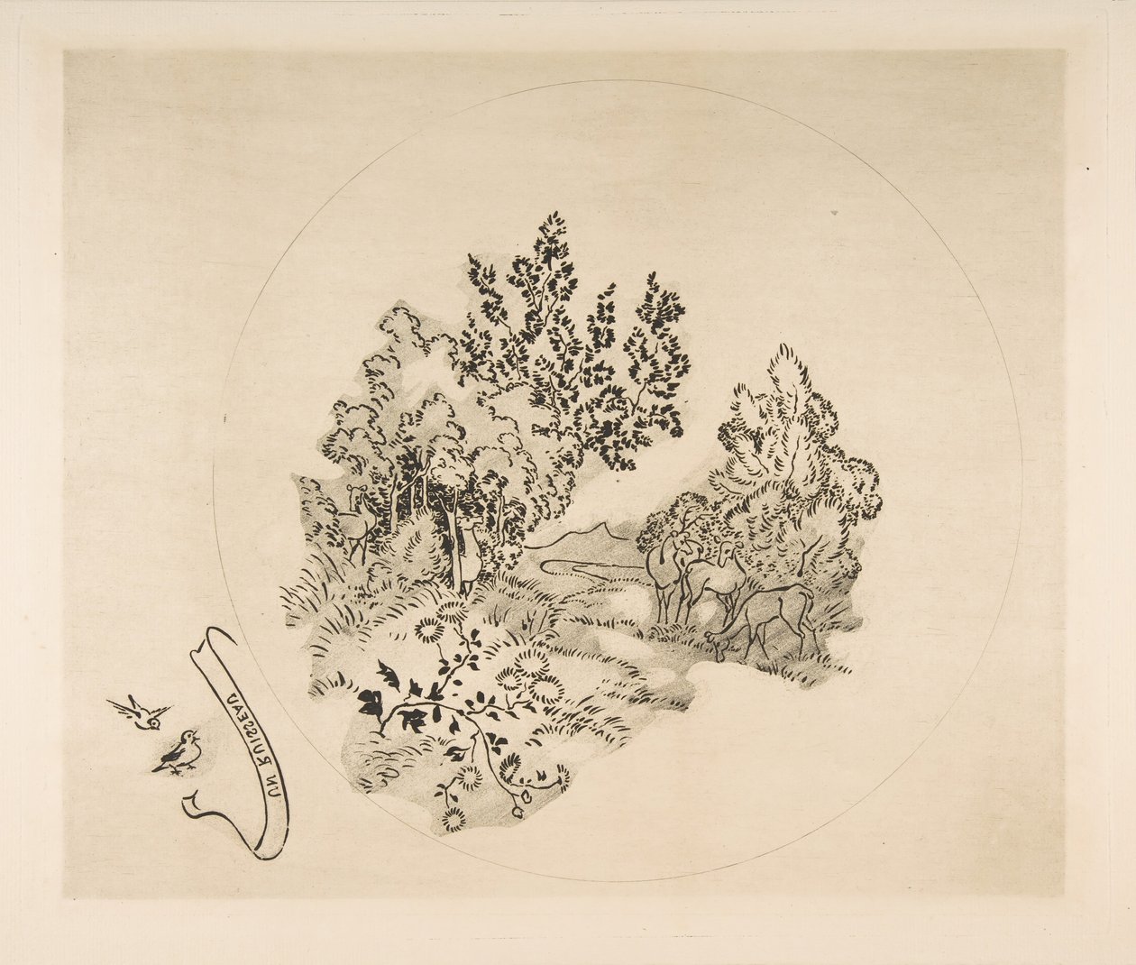 Decoration for a Plate: A Stream, 1870. dani af Felix Bracquemond