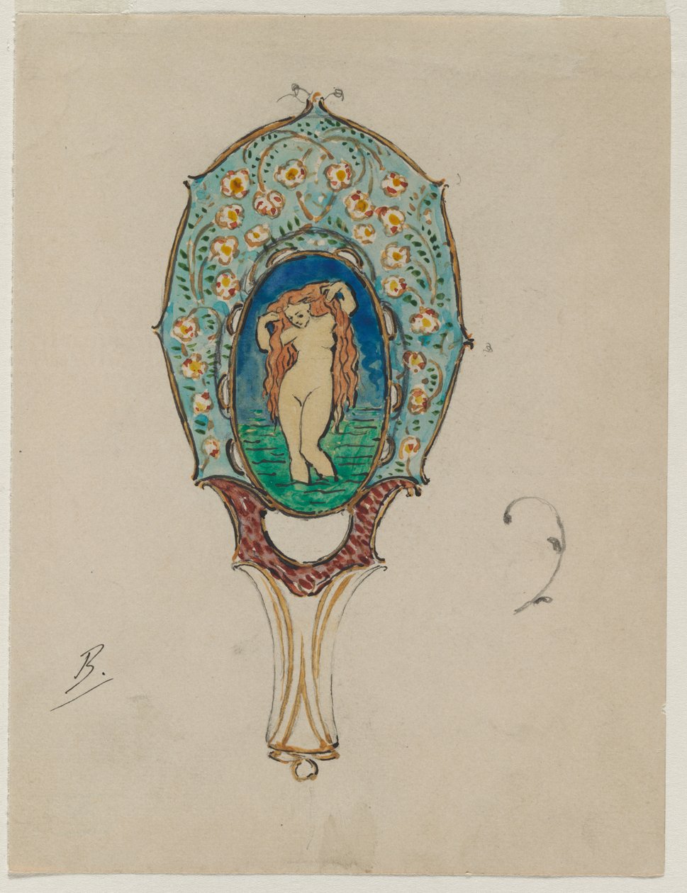Design til et håndspejl af Felix Bracquemond