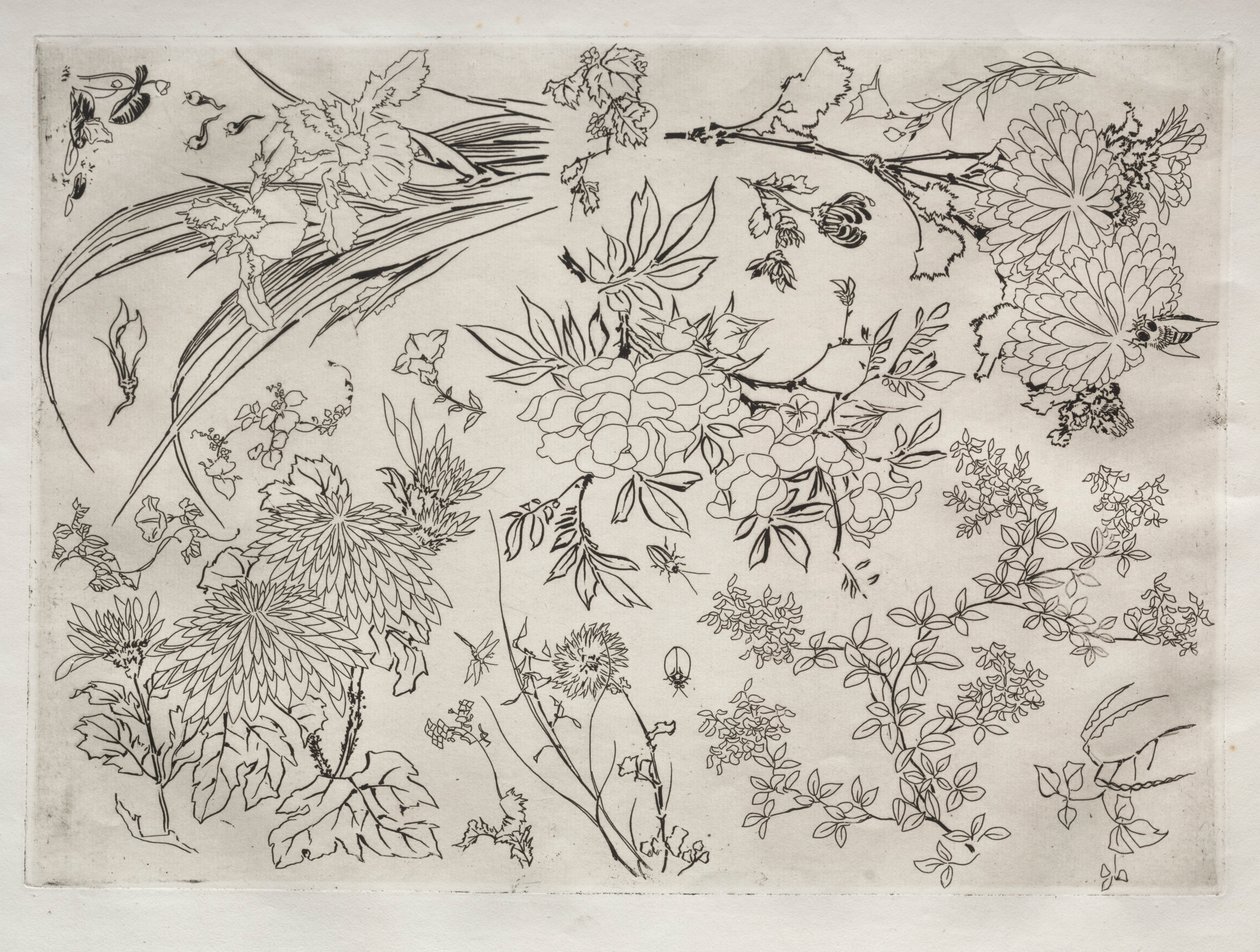 Middagsservice Rousseau-service: Blomster nr. 23, 1866. af Felix Bracquemond