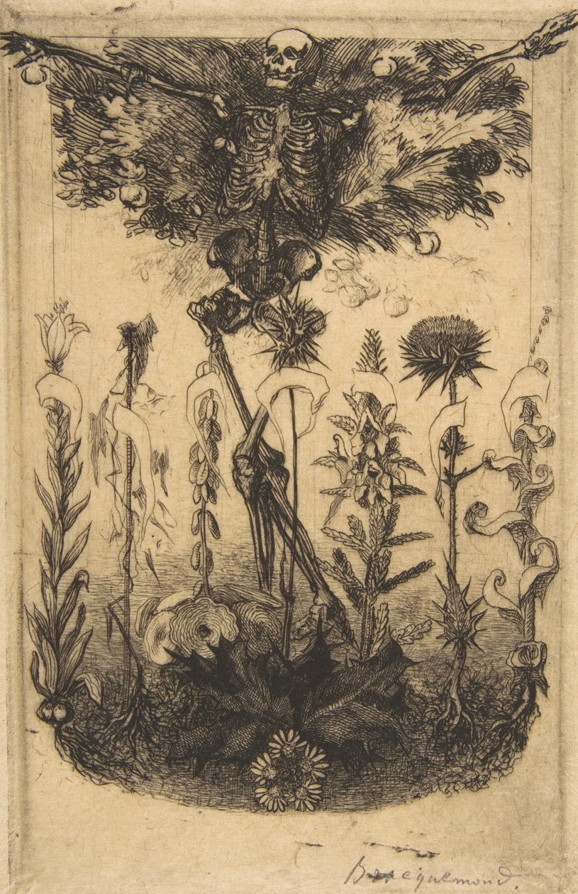 Frontispice til The Flowers of Evil, 1857. af Felix Bracquemond