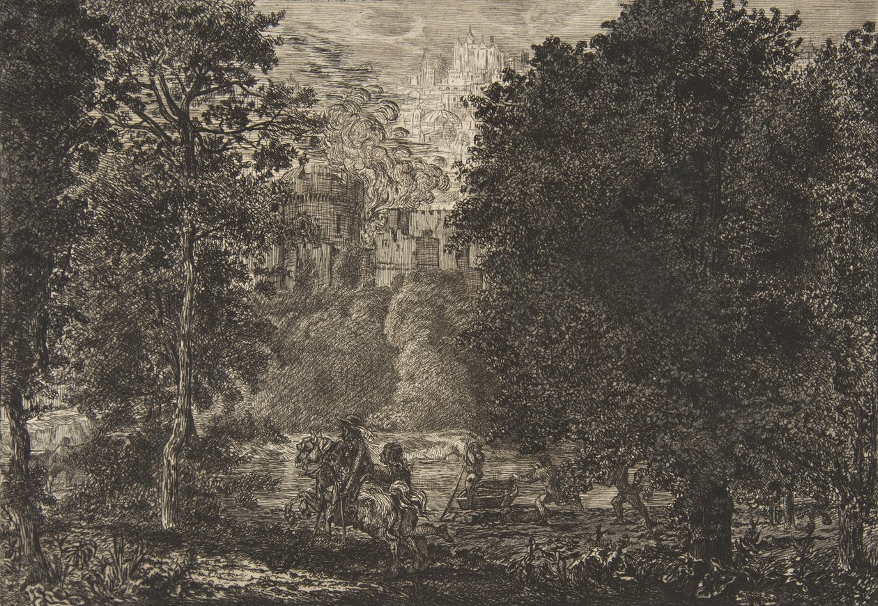 Flammen er tæt på ilden, omkring 1853-5. af Felix Bracquemond