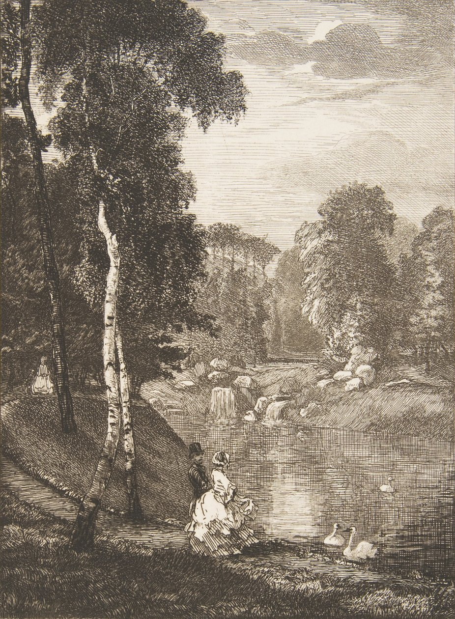 Bois de Boulogne, 1857. af Felix Bracquemond