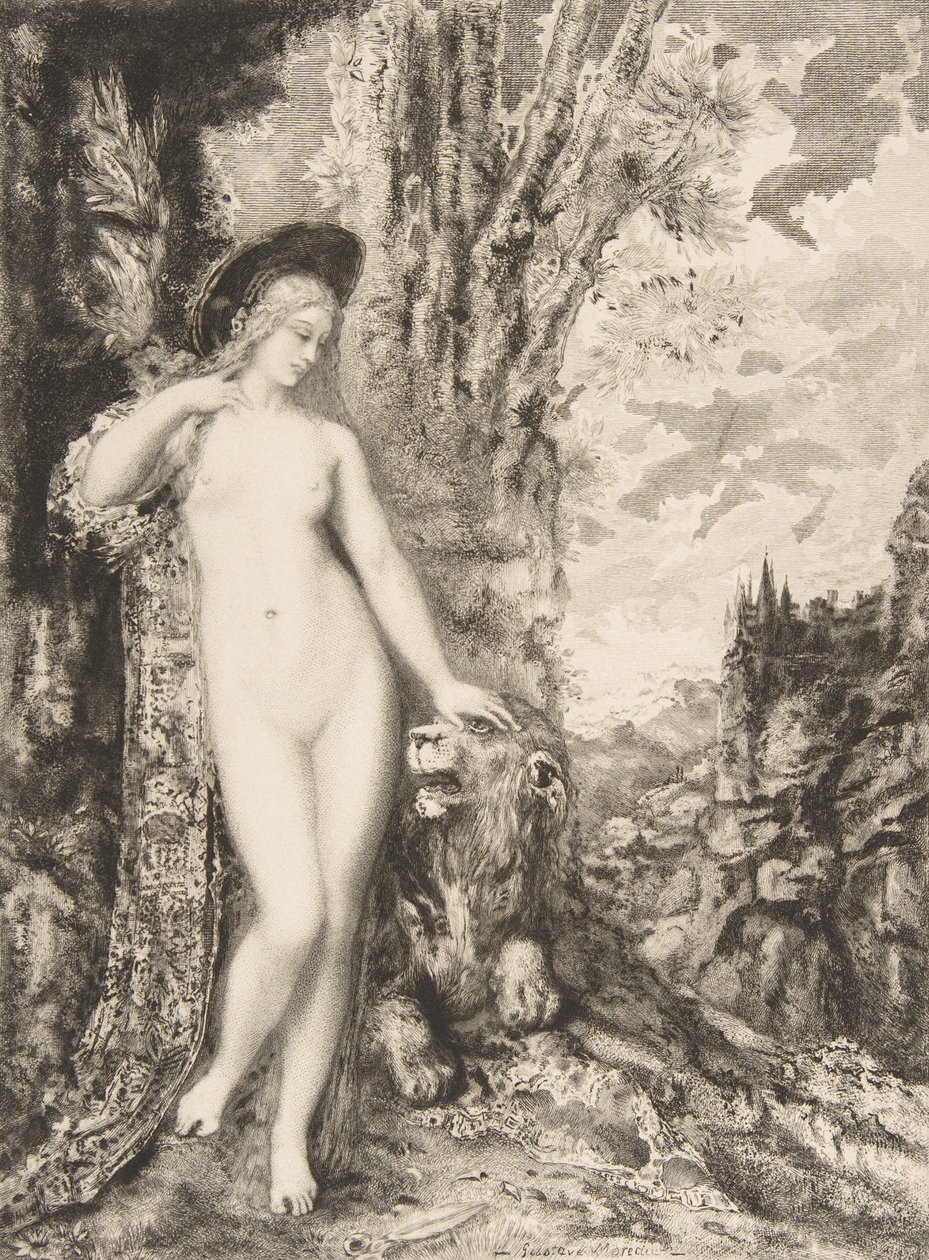 Den amorøse løve, 1886. af Felix Bracquemond