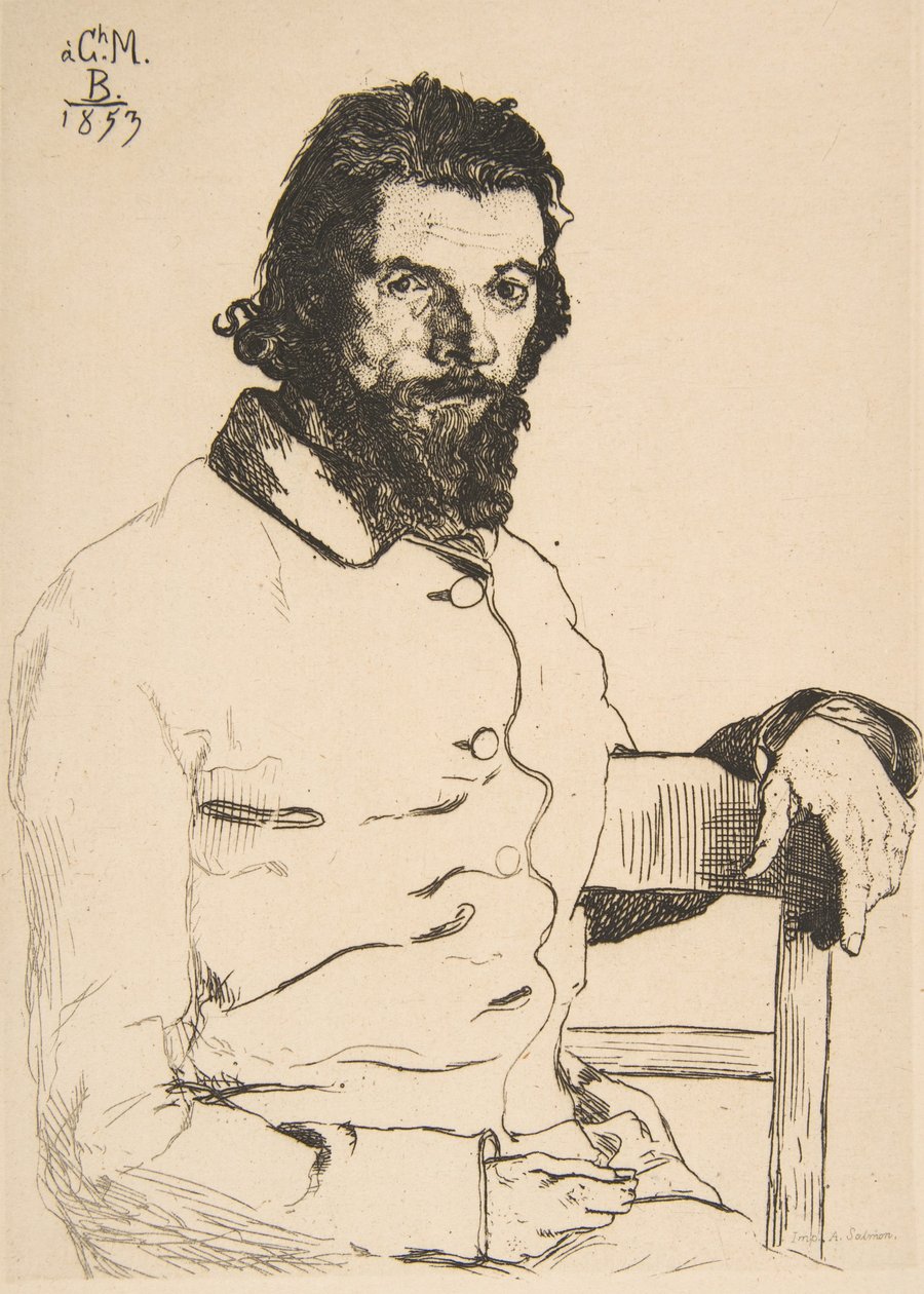 Portræt af Charles Meryon, 1853. af Felix Bracquemond