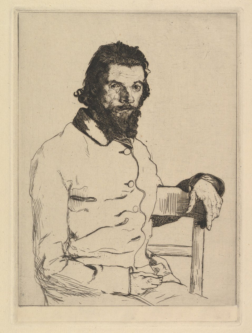Portræt af Charles Meryon, 1853. af Felix Bracquemond