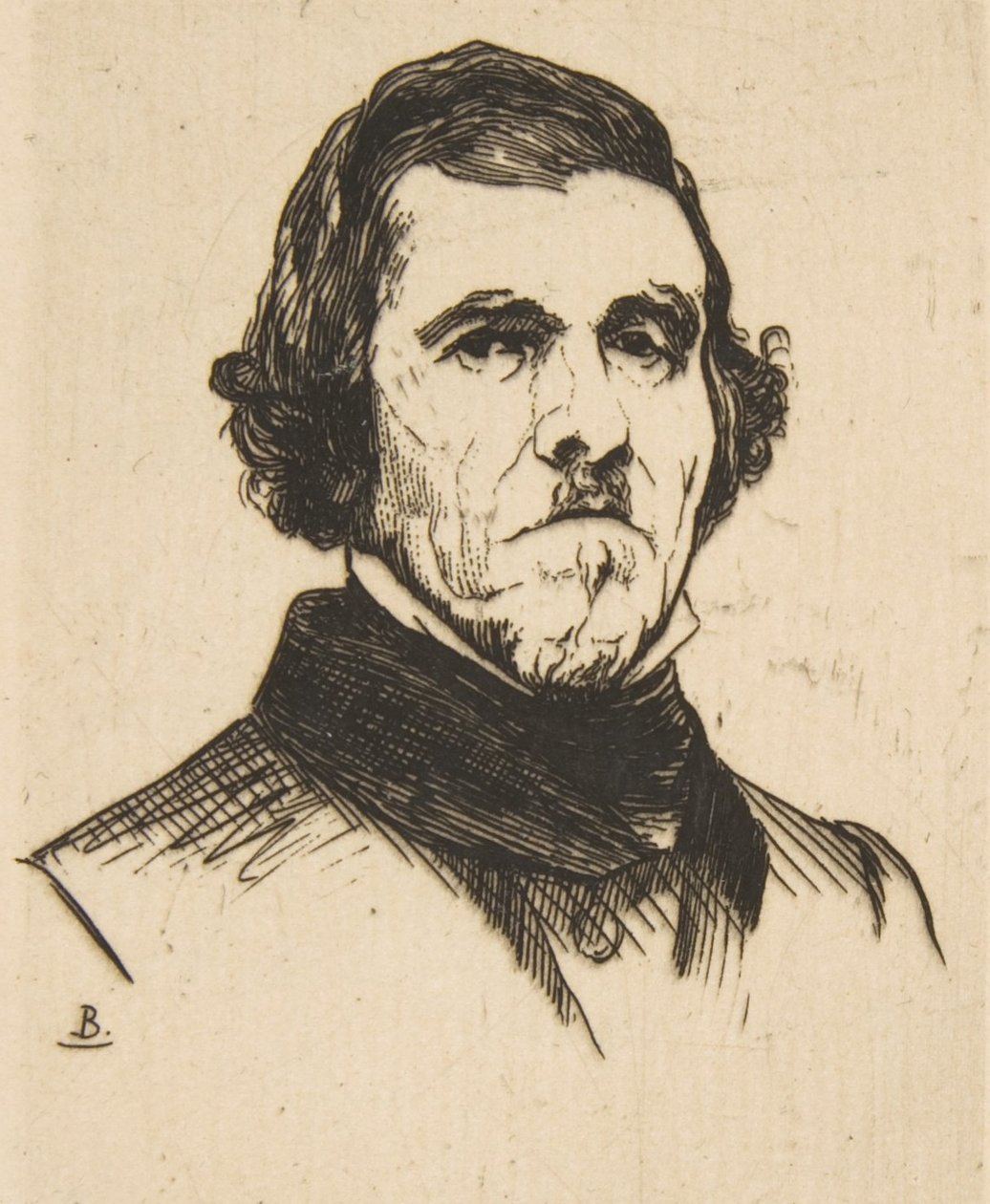 Portræt af Eugene Delacroix, 1863. af Felix Bracquemond