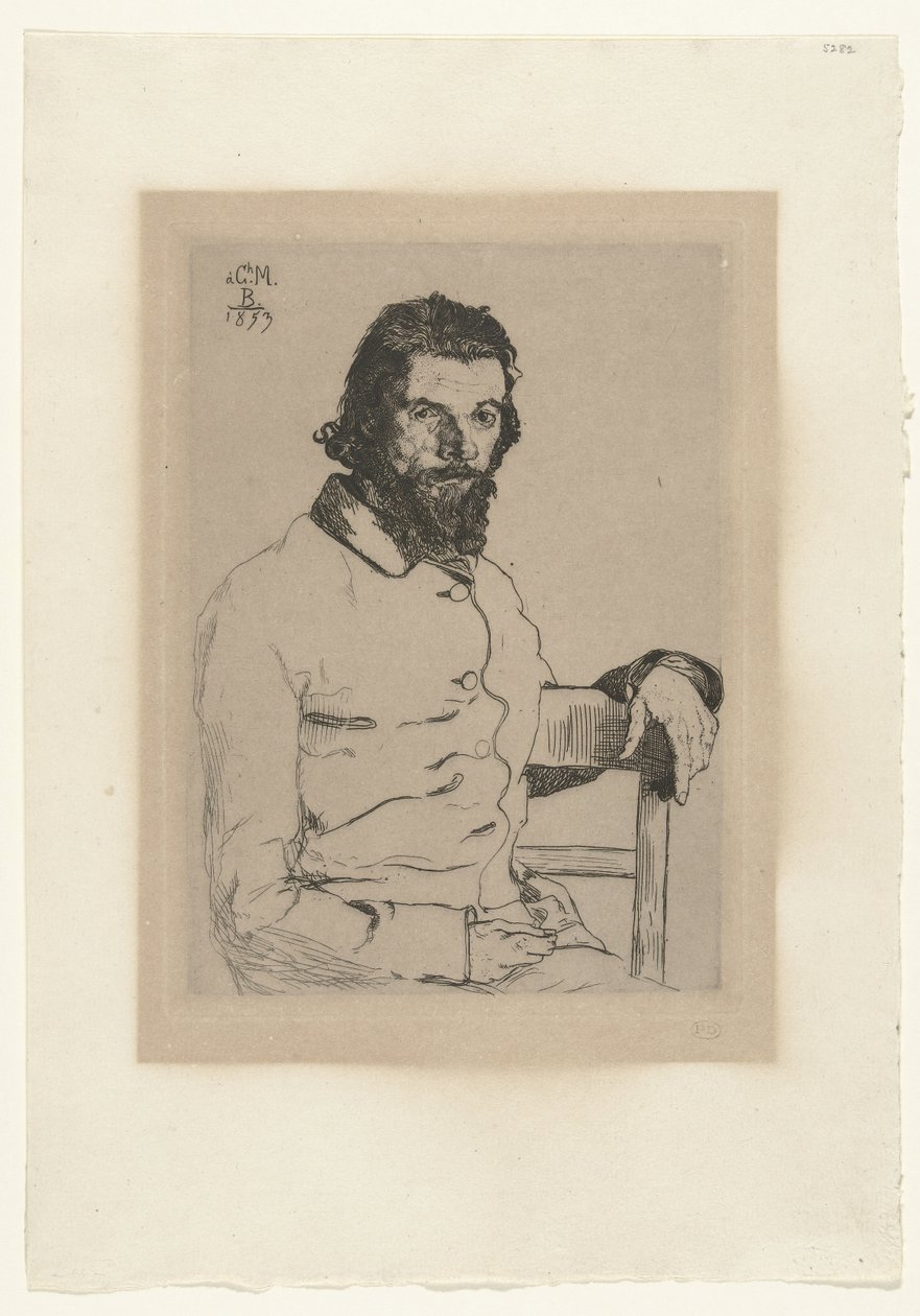 Portræt af kunstneren Charles Méryon af Felix Bracquemond