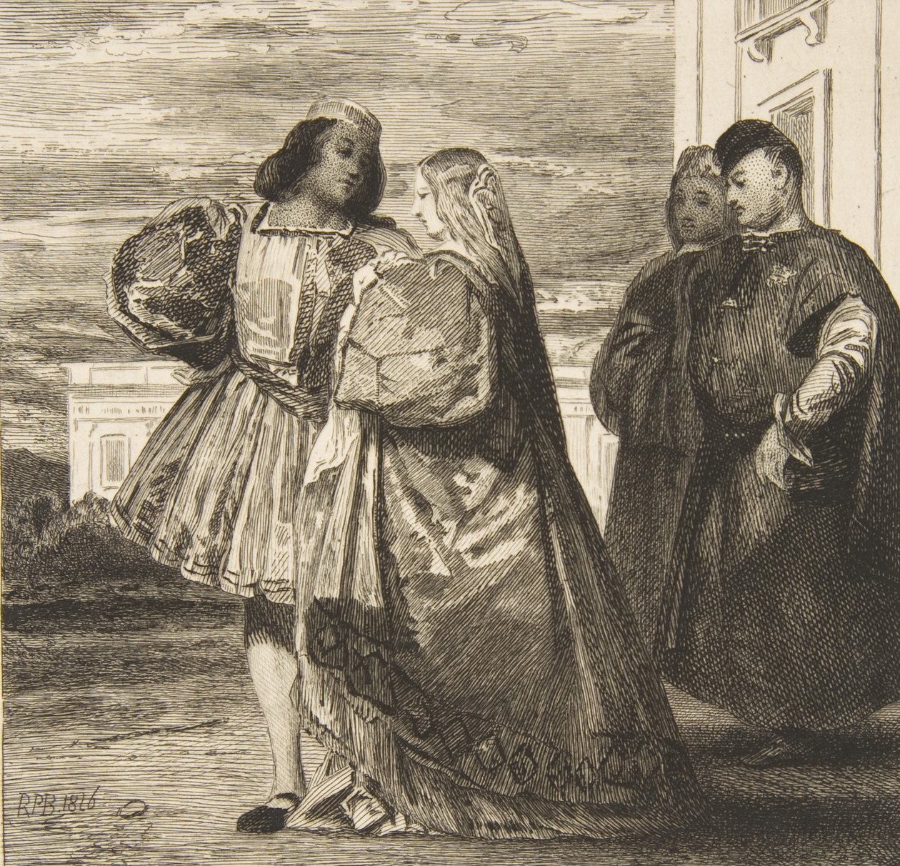Venetiansk Promenade Venetiansk Promenade, 1863. af Felix Bracquemond