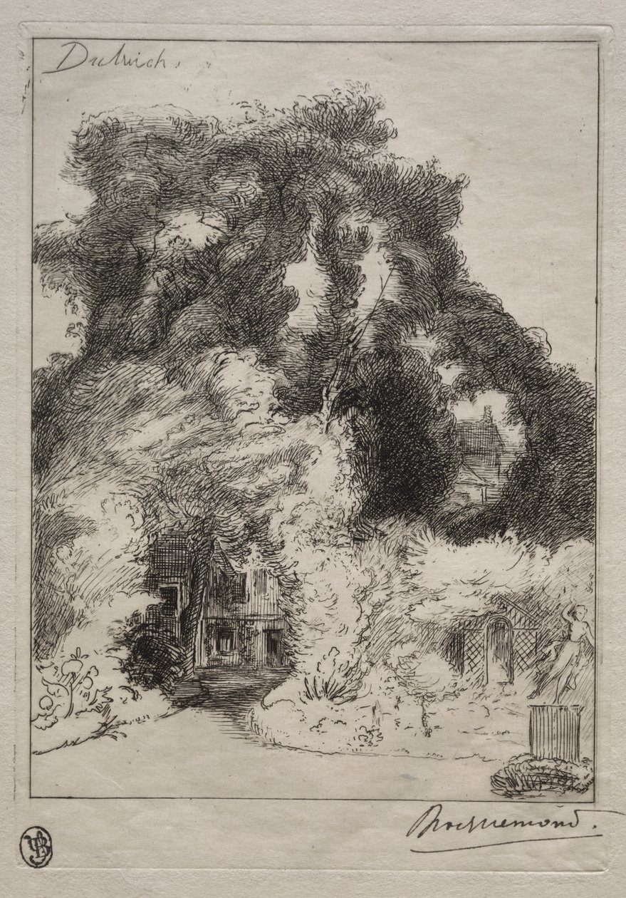 The Garden of the Inn at Dulwich af Felix Bracquemond