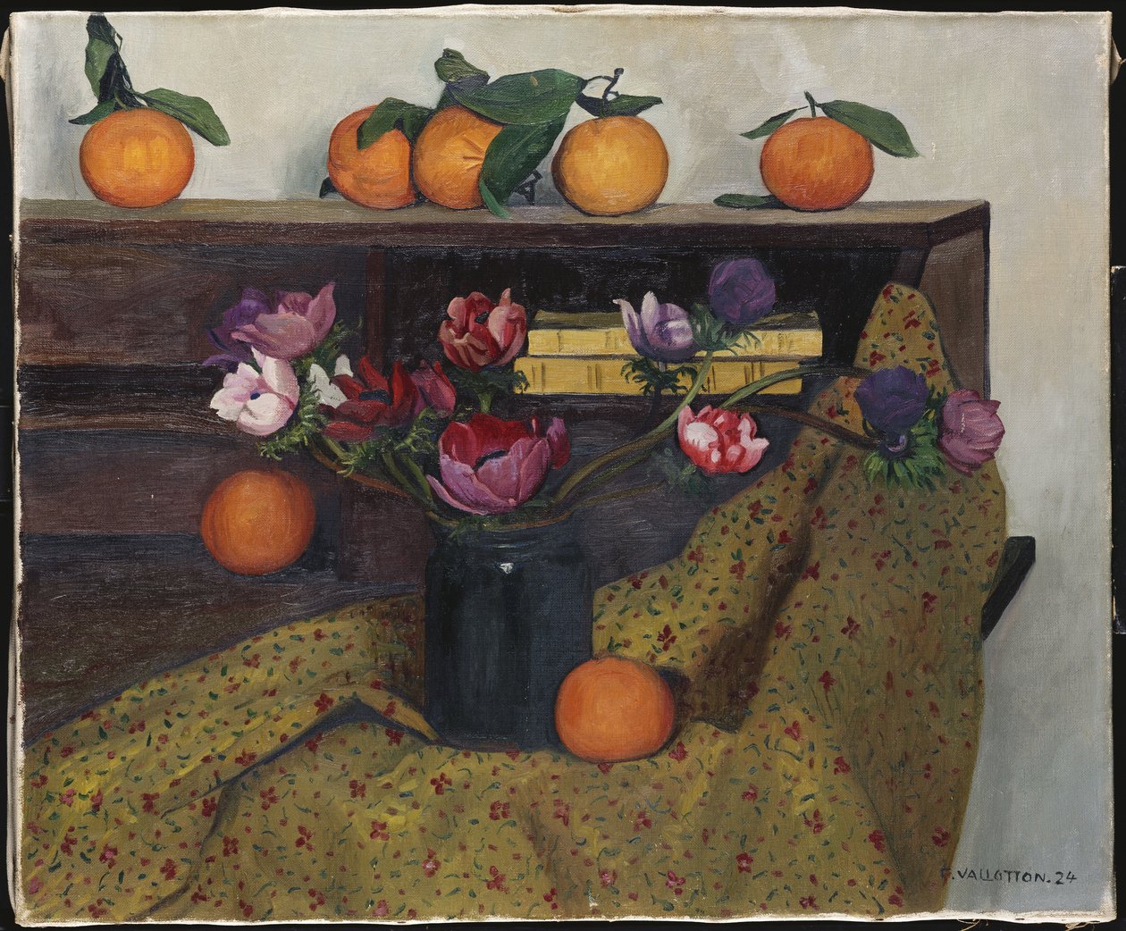 Anemoner og appelsiner, 1924 af Felix Edouard Vallotton