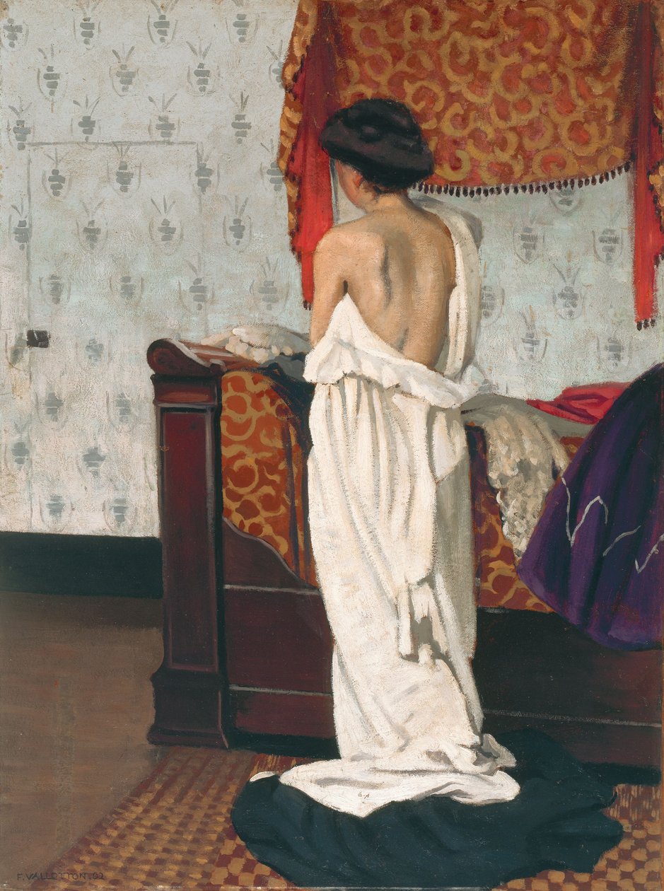 Ryggen af en nøgen kvinde i et interiør af Felix Edouard Vallotton
