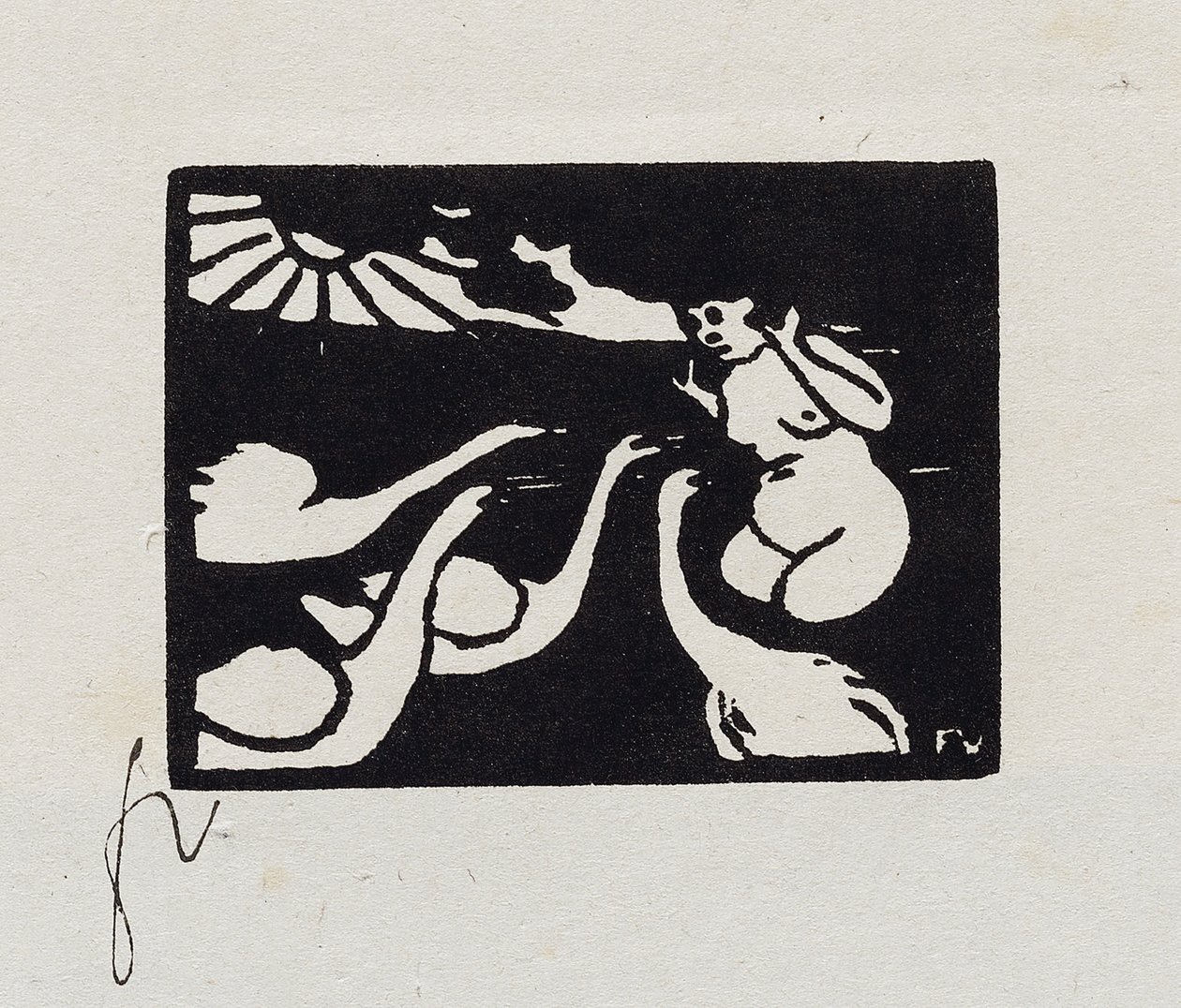 Badende med svaner, X fra "Les Petites Baigneuses", 1893 af Felix Edouard Vallotton