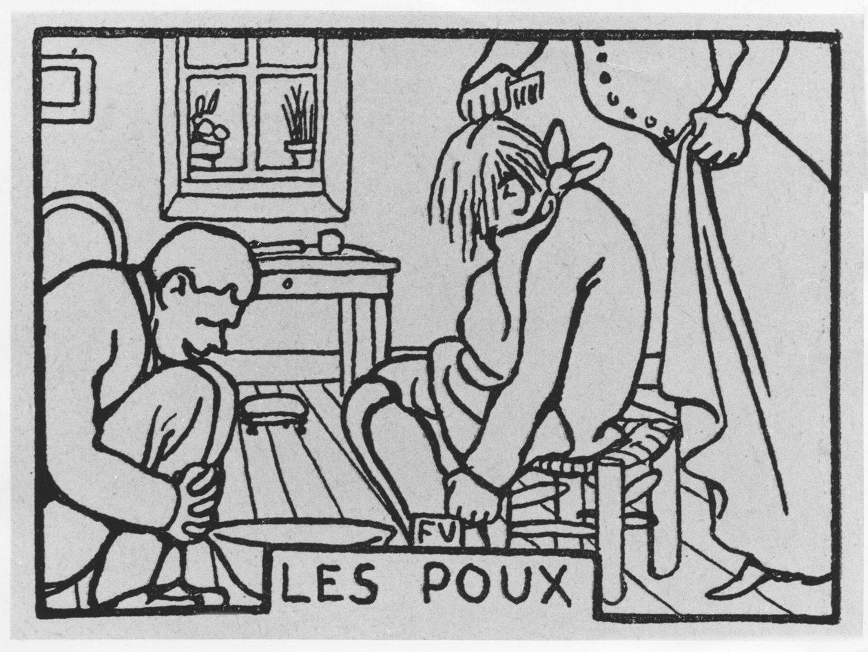 Gulerodshoved: ”lus”, skrevet af Jules Renard red. Flammarion (illustration) af Felix Edouard Vallotton