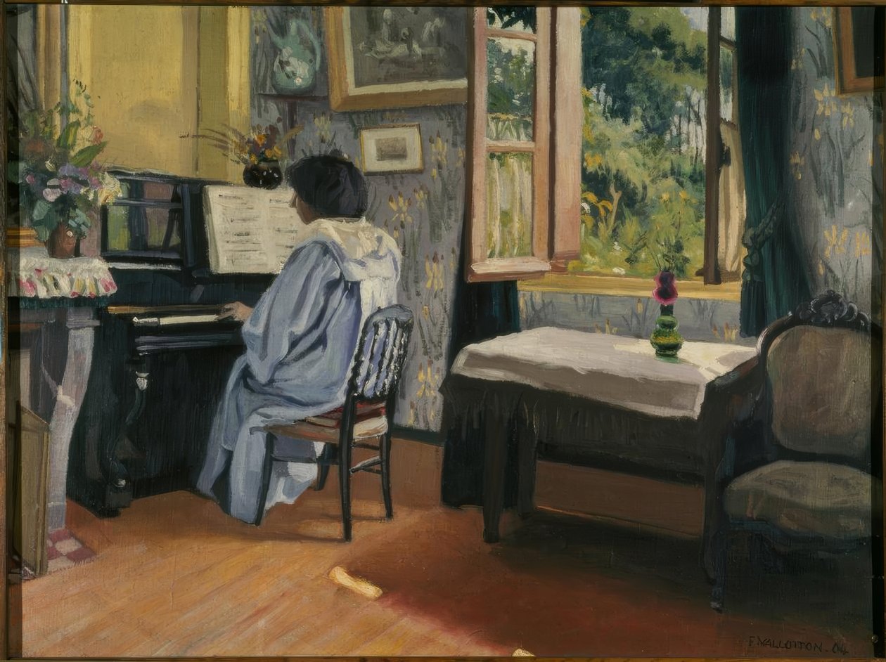 Dame ved klaveret af Felix Edouard Vallotton