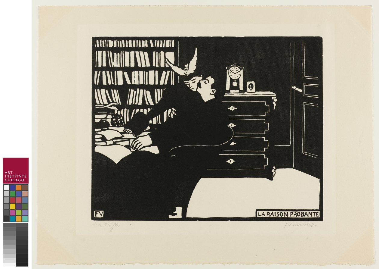 Den tvingende grund - La raison probante. (Plade 14 fra serien "Intimités") af Felix Edouard Vallotton