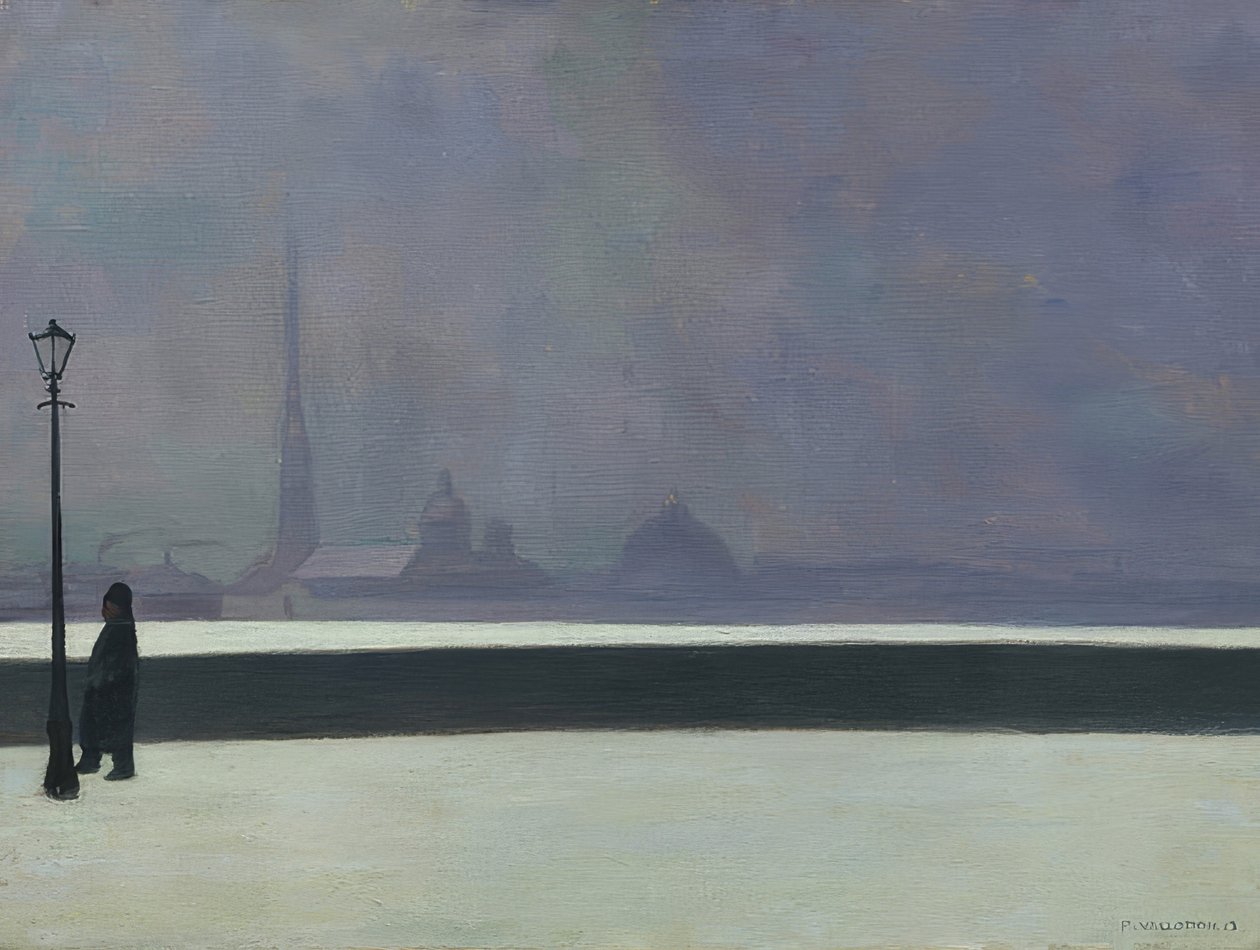 Newa, lystågen (La Néva, brume légère). 1913 af Felix Edouard Vallotton