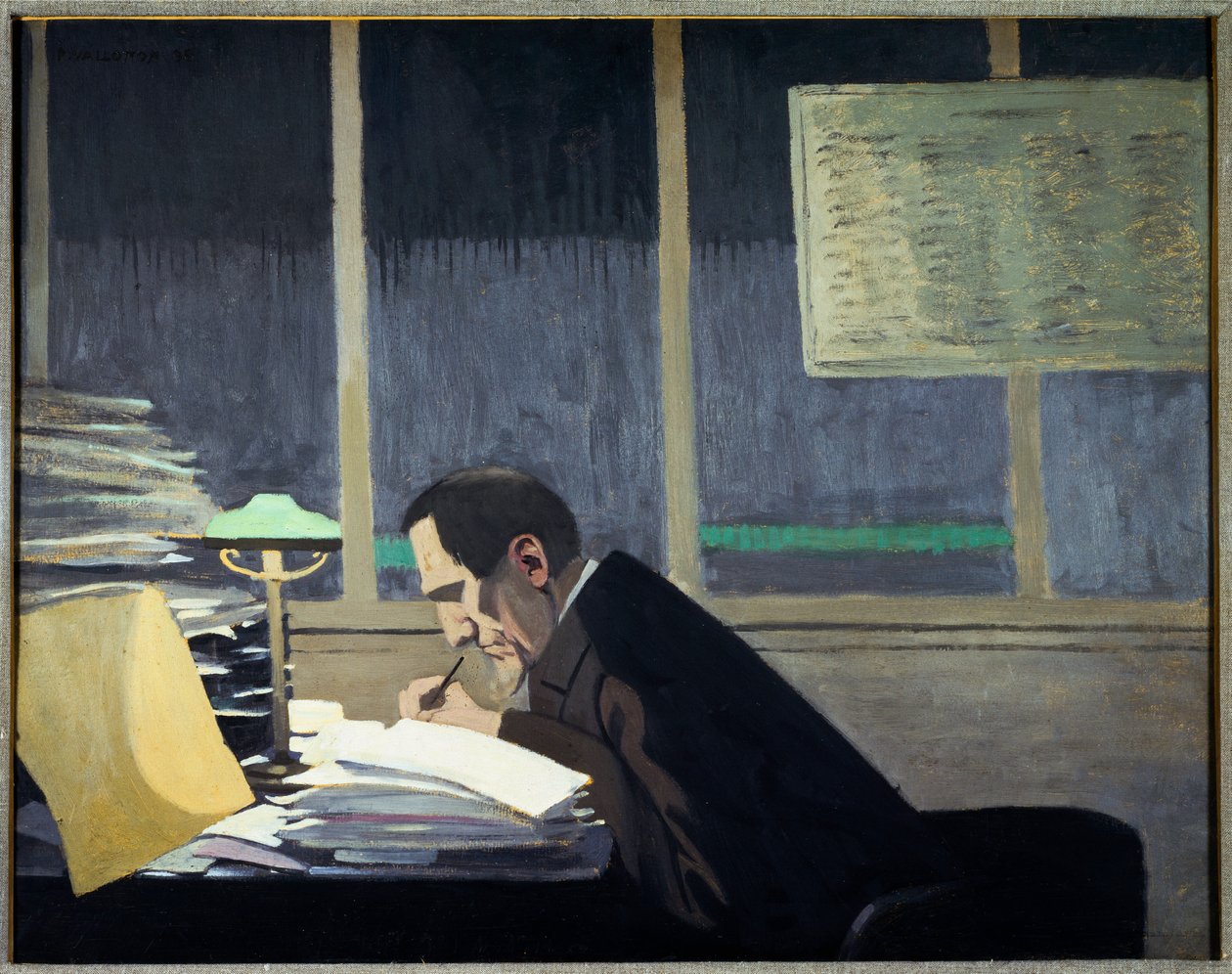 Felix Feneon på Revue Blanche (olie ombord af Felix Edouard Vallotton