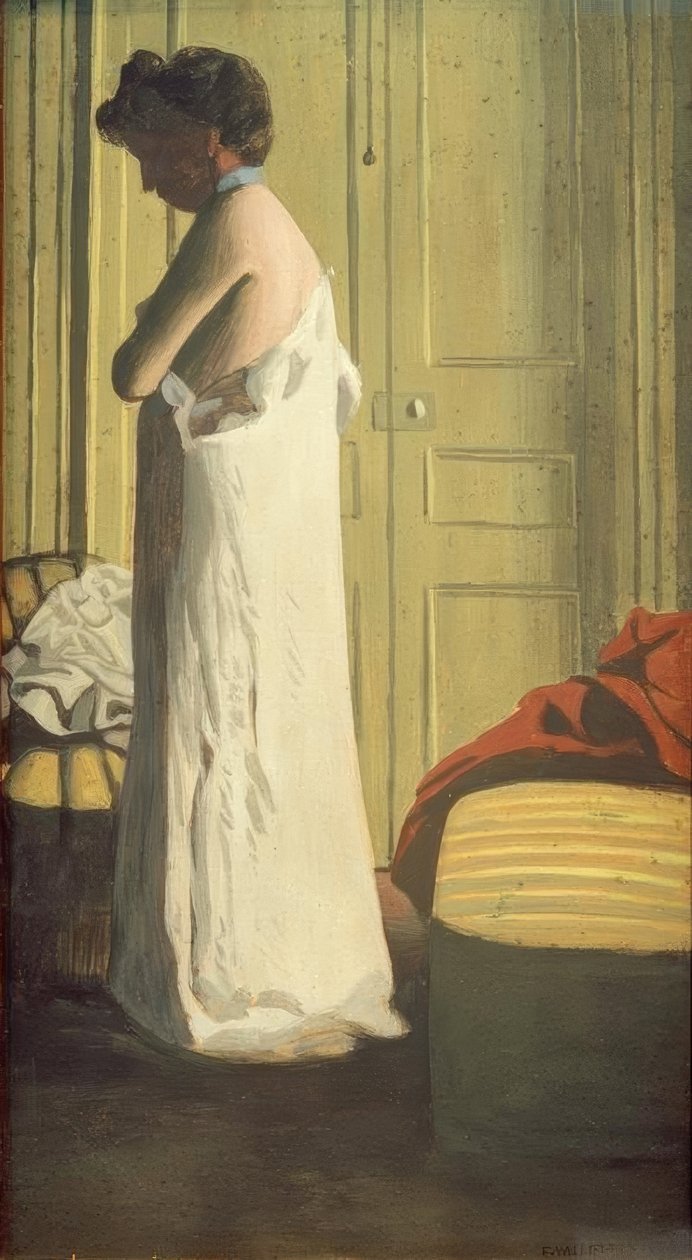 Kvinde tager sin skjorte af af Felix Edouard Vallotton