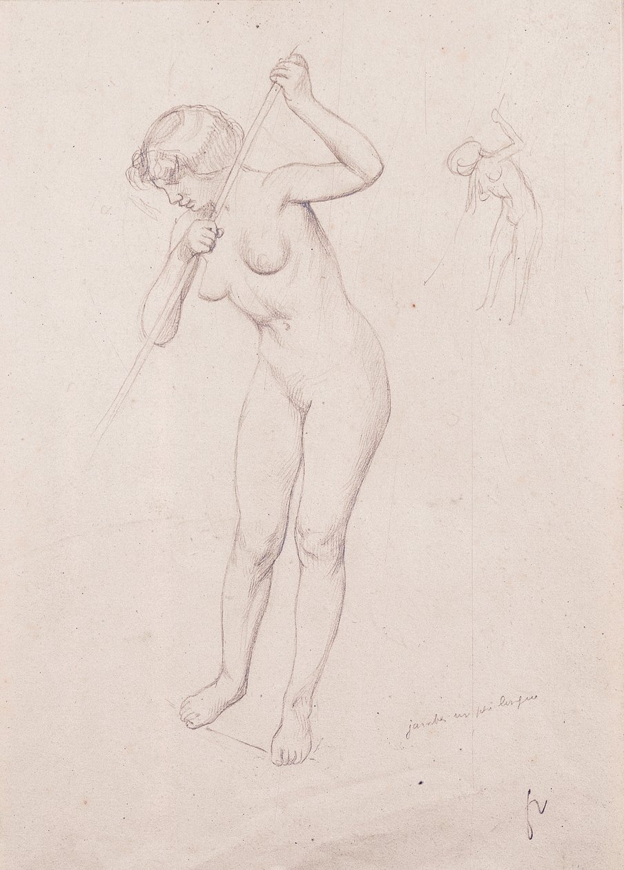 Figurstudie til "The Slaying of Orpheus" af Felix Edouard Vallotton