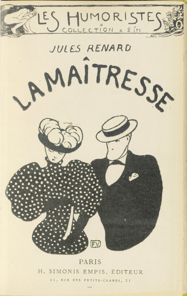 Forside af "The Mistress" af Jules Renard, 1896 af Felix Edouard Vallotton