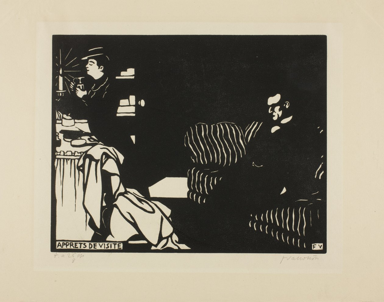 Gør dig klar til et besøg, tallerken otte fra Intimacies, 1898 af Felix Edouard Vallotton