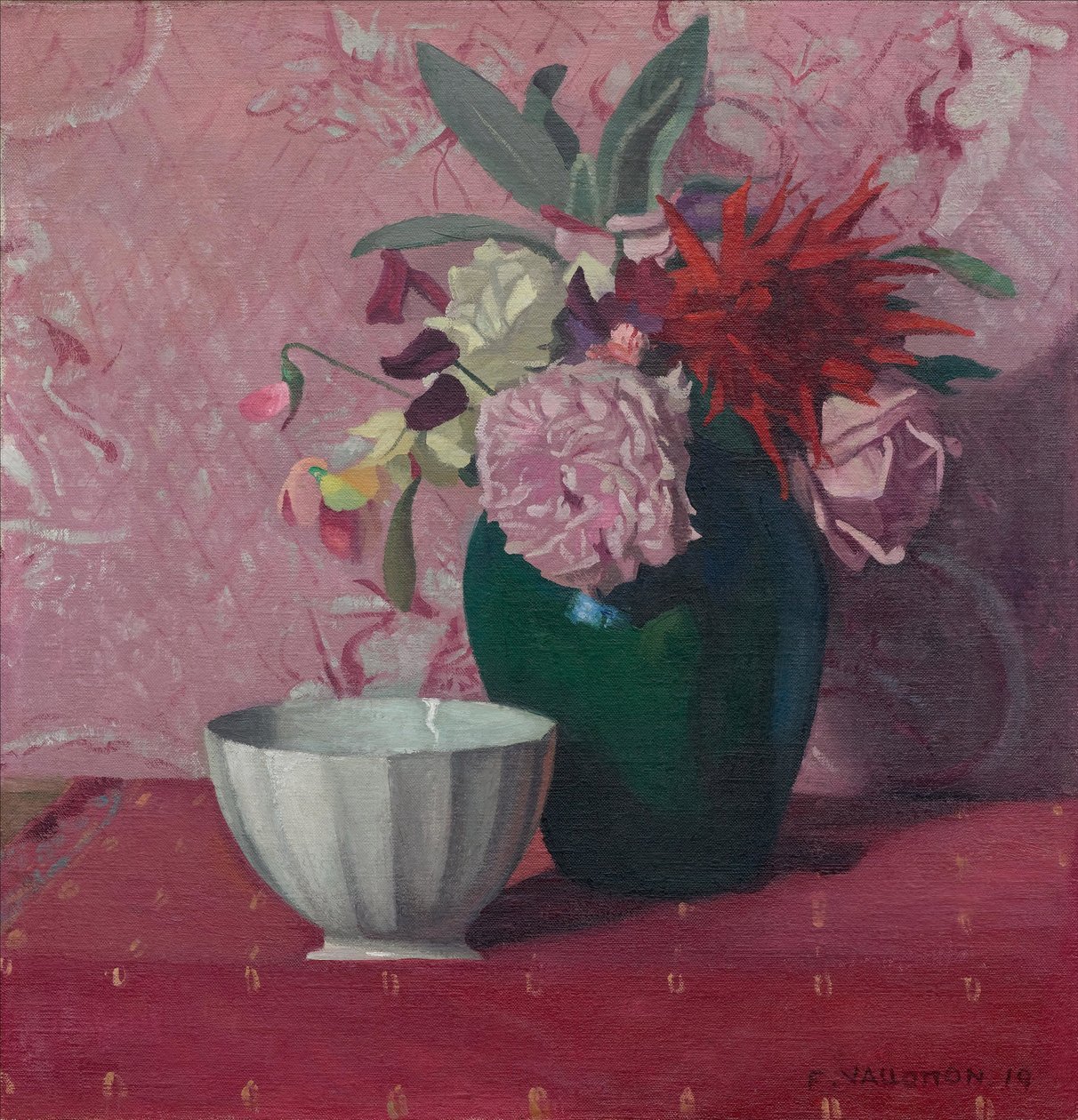 Grøn vase og hvid skål, 1919. af Felix Edouard Vallotton