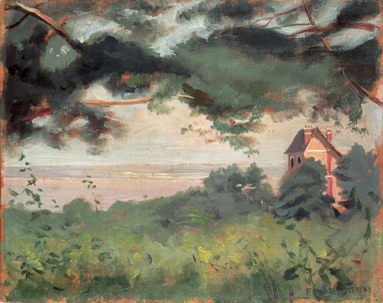Honfleur, udsigt over flodmundingen af Felix Edouard Vallotton