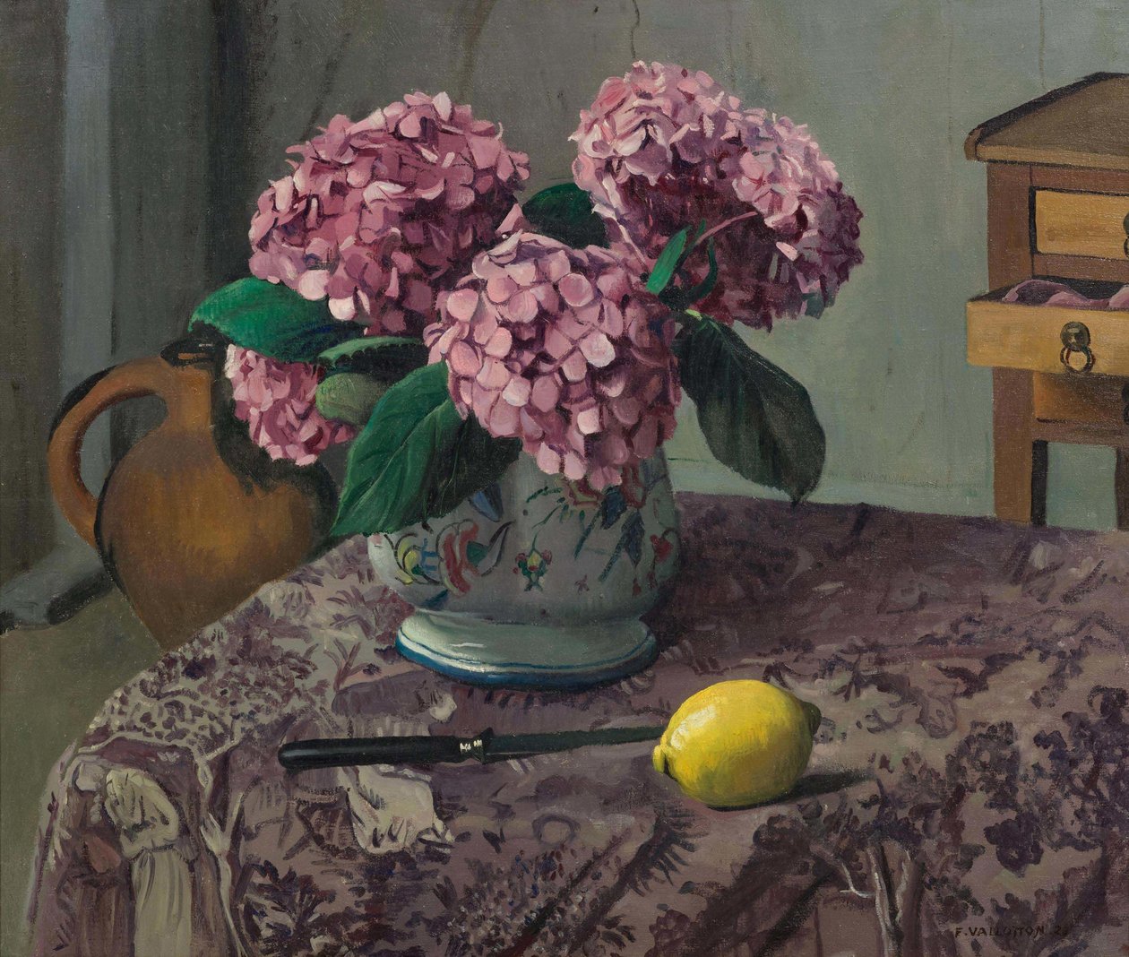 Hortensia og citron, 1923. af Felix Edouard Vallotton