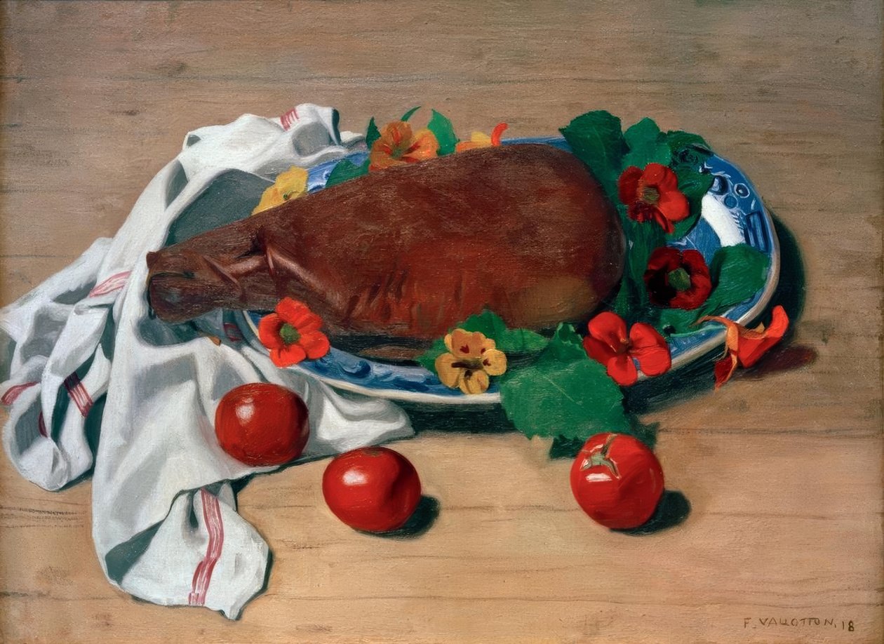 Skinke og tomater af Felix Edouard Vallotton