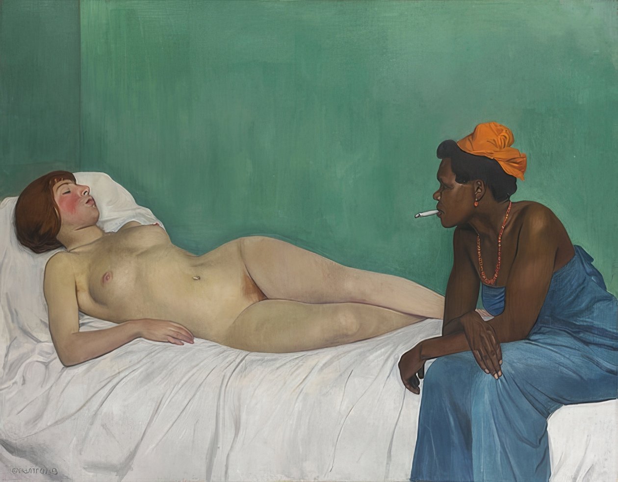 La Blanche et la Noire (Den hvide og den sorte). 1913 af Felix Edouard Vallotton