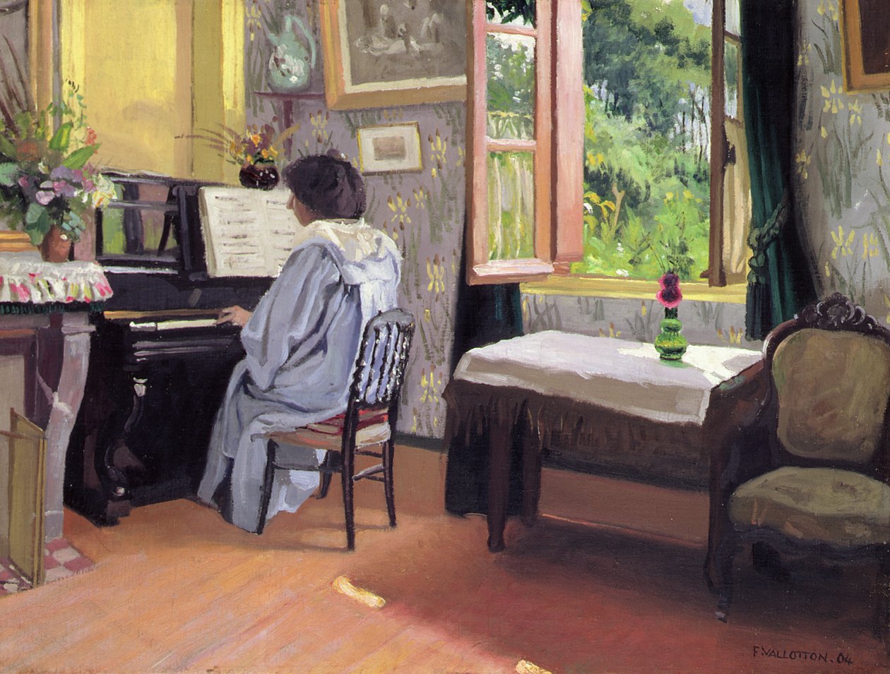 Dame ved klaveret af Felix Edouard Vallotton