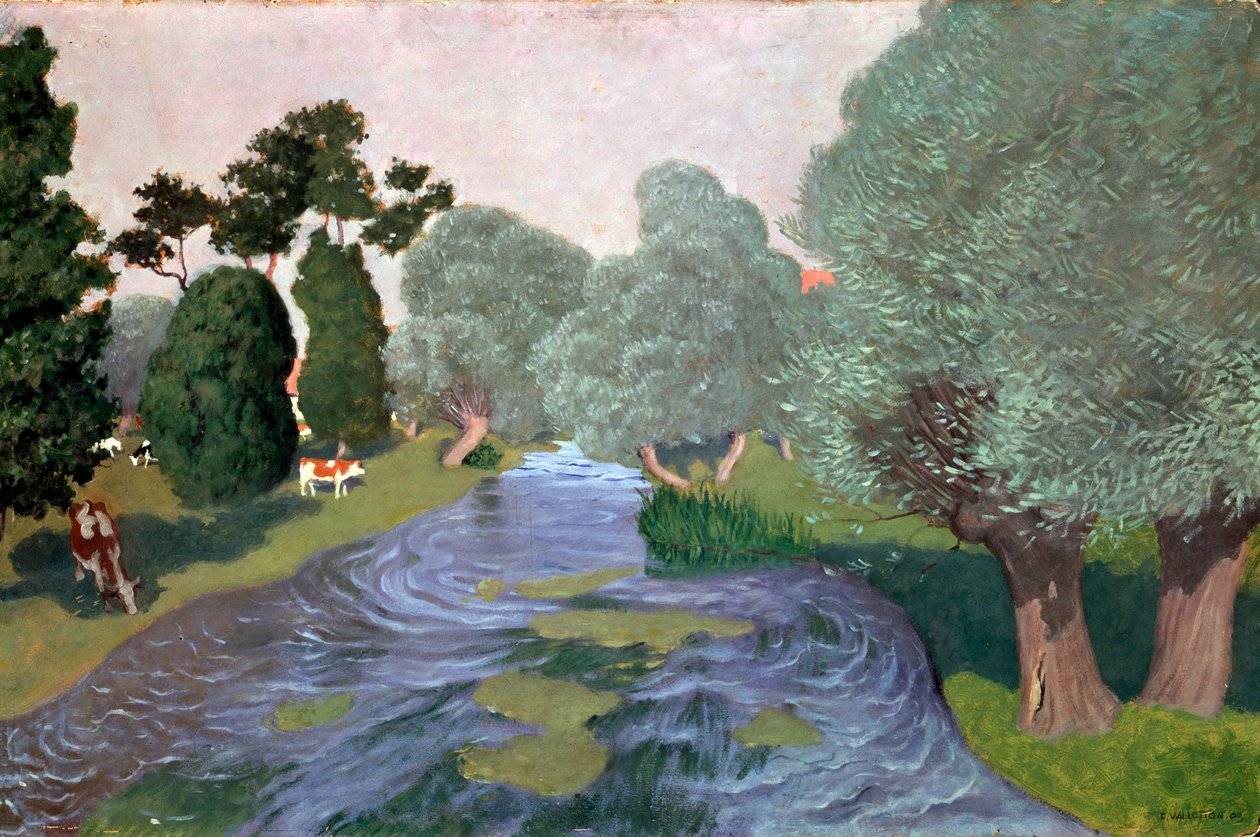 Landskab i Normandiet, Arques-la-Bataille, 1903. af Felix Edouard Vallotton