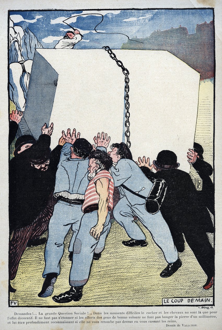Assistancekuppet - Det store sociale spørgsmål... - af Felix Vallotton af Felix Edouard Vallotton