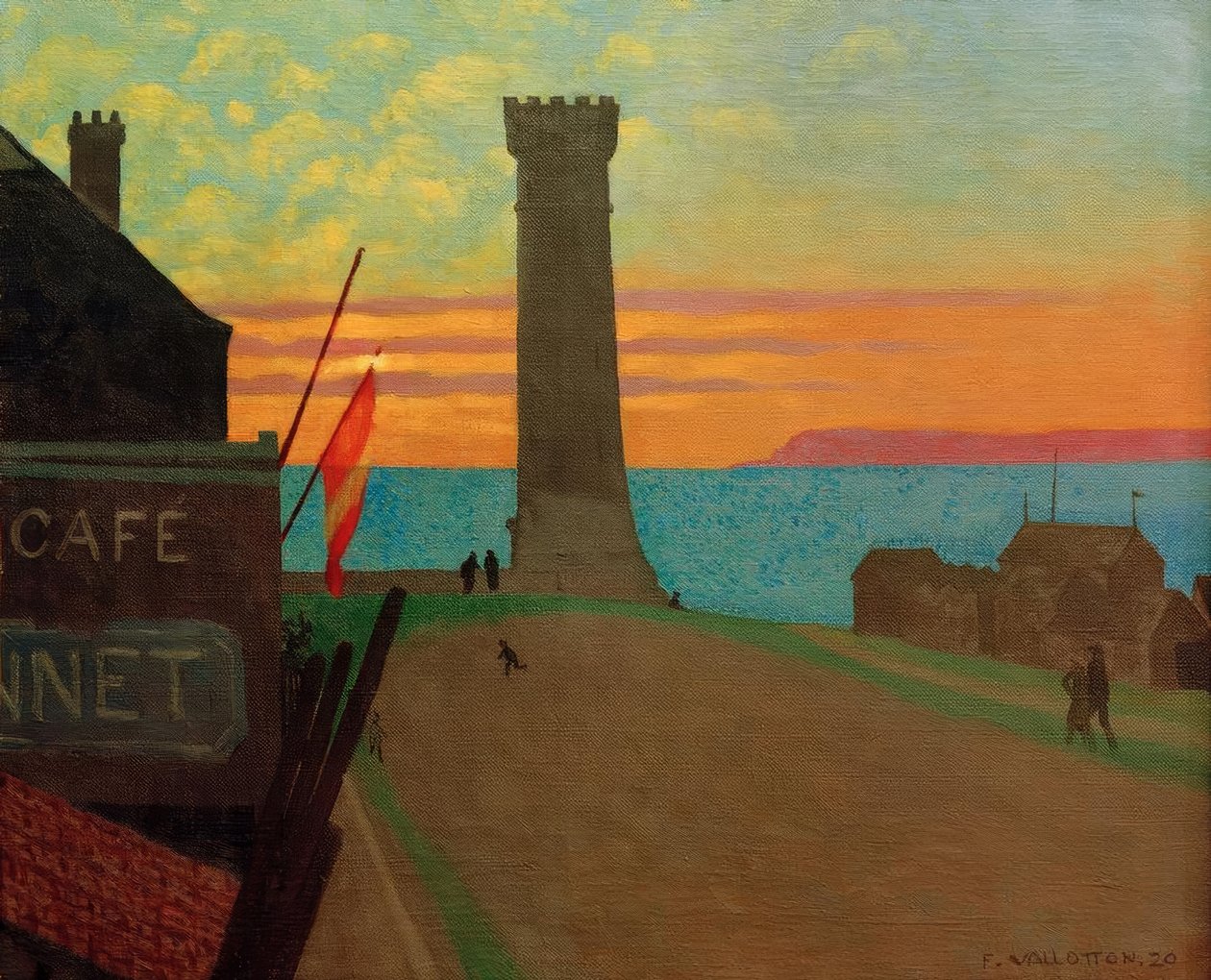Det gamle fyrtårn i Honfleur af Felix Edouard Vallotton
