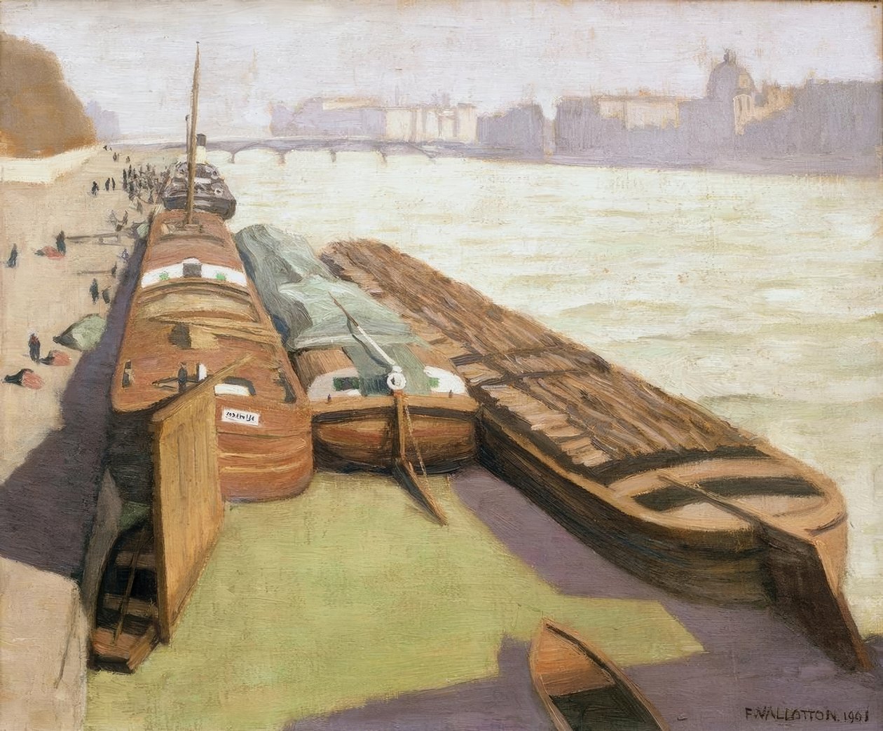 Shoppere på bredden af Seinen af Felix Edouard Vallotton