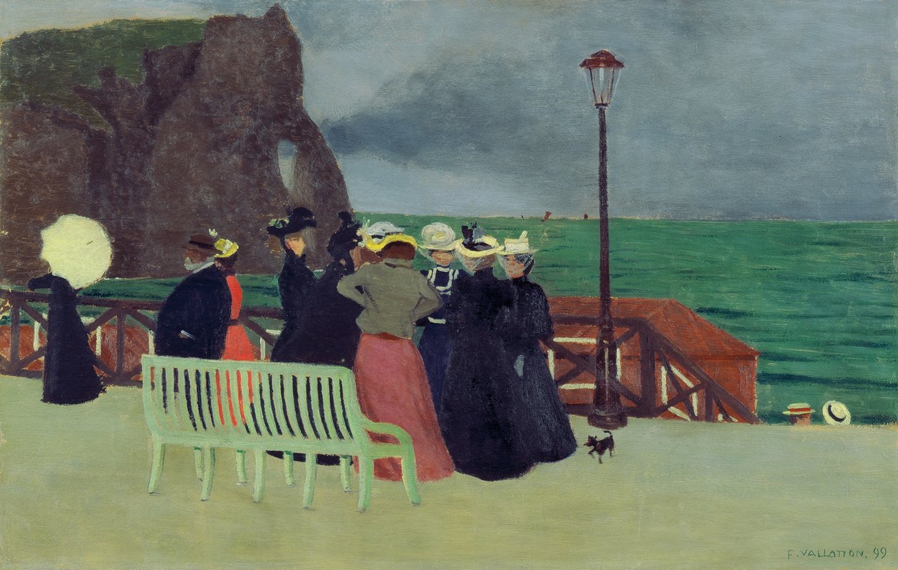 Plankerne ved Etretat, 1899. af Felix Edouard Vallotton