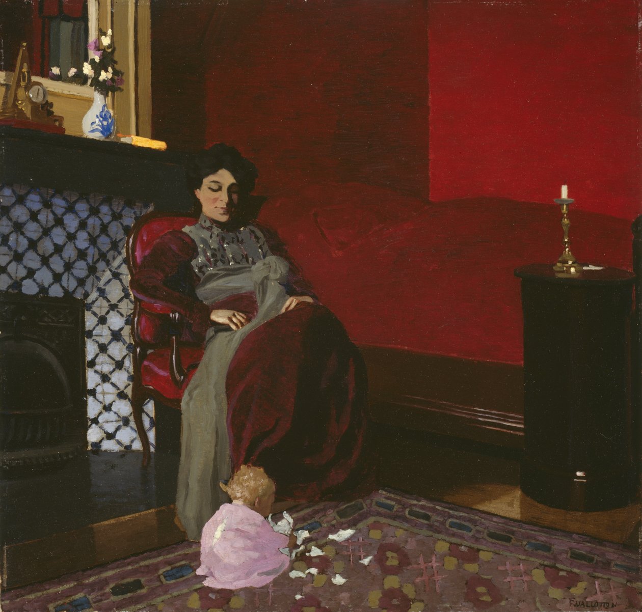 Madame Vallotton og hendes niece, Germaine Aghion, 1899 af Felix Edouard Vallotton