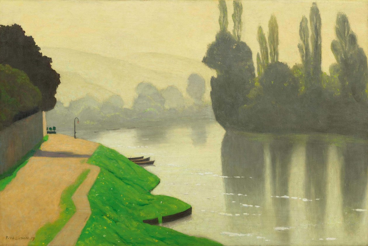 Morgentåge ved Andelys, 1917. af Felix Edouard Vallotton