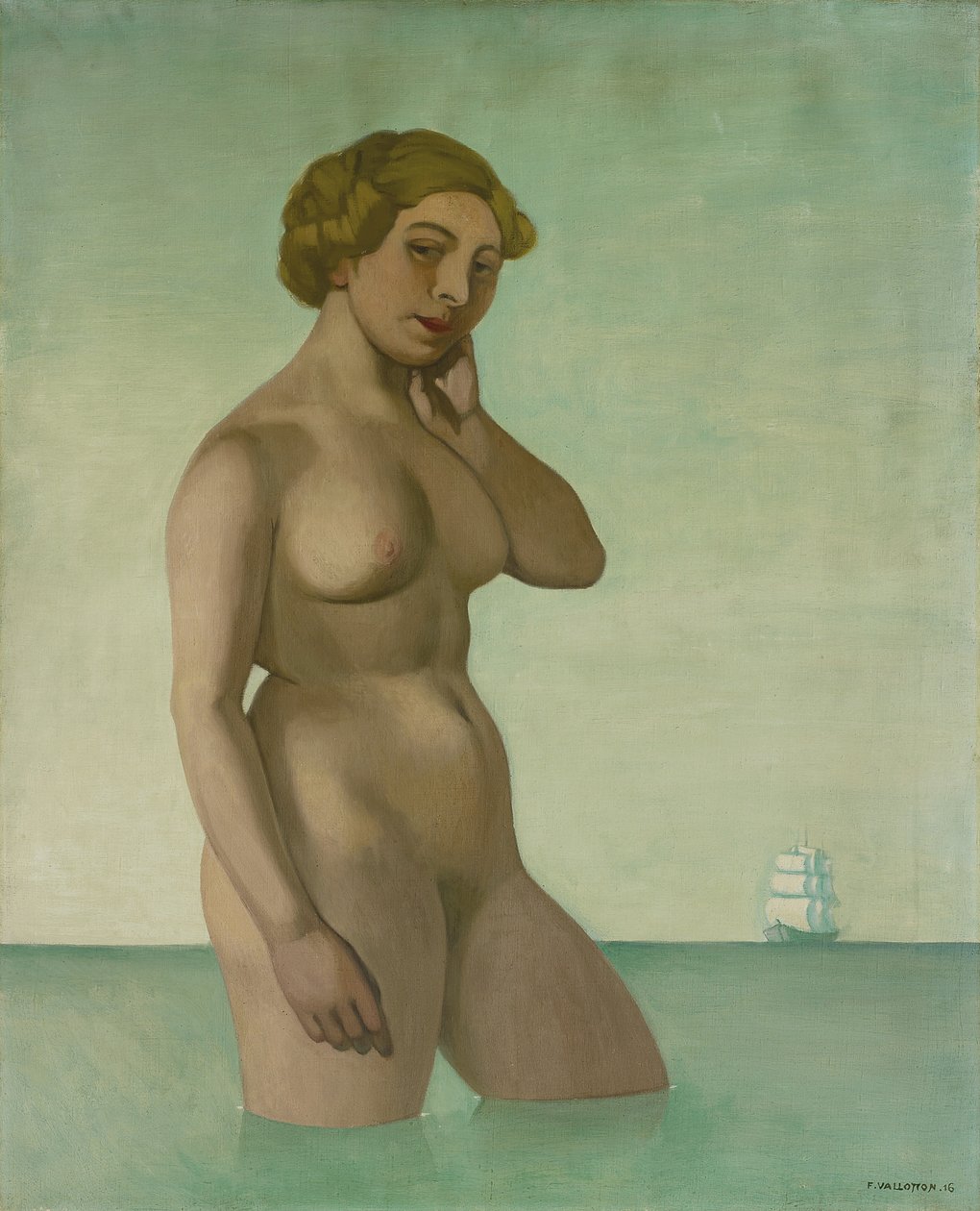 Nøgen med en fregat, 1916 af Felix Edouard Vallotton