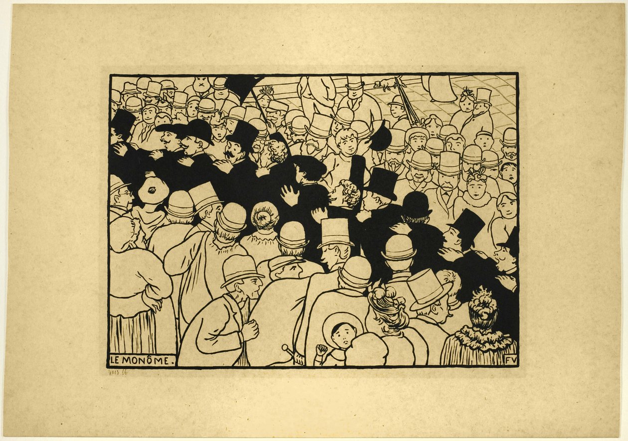 Paradere gennem gaderne i enkelt fil af Felix Edouard Vallotton