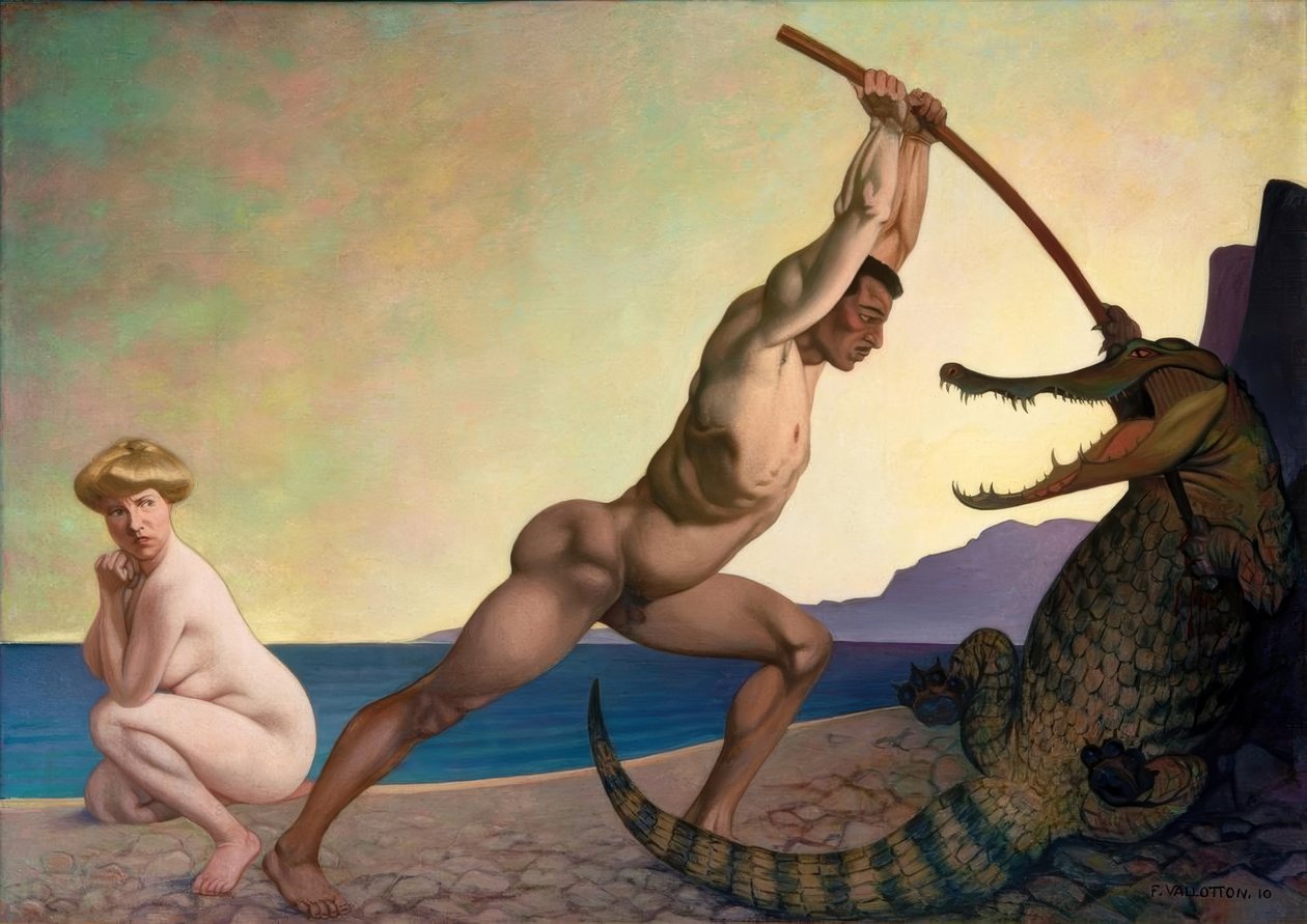 Perseus dræber dragen af Felix Edouard Vallotton