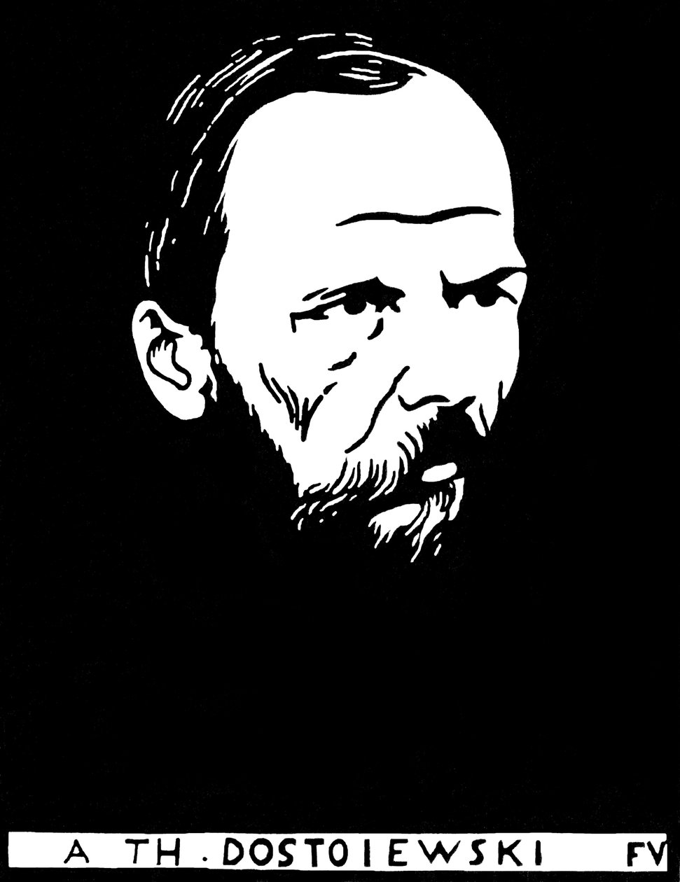 Portræt af Fedor Mikhailovitch Dostoievski (Dostojevskij, Dostojevskij, Dostojevskij, Dostojevski, Fjodor Dostojevskij af Felix Edouard Vallotton
