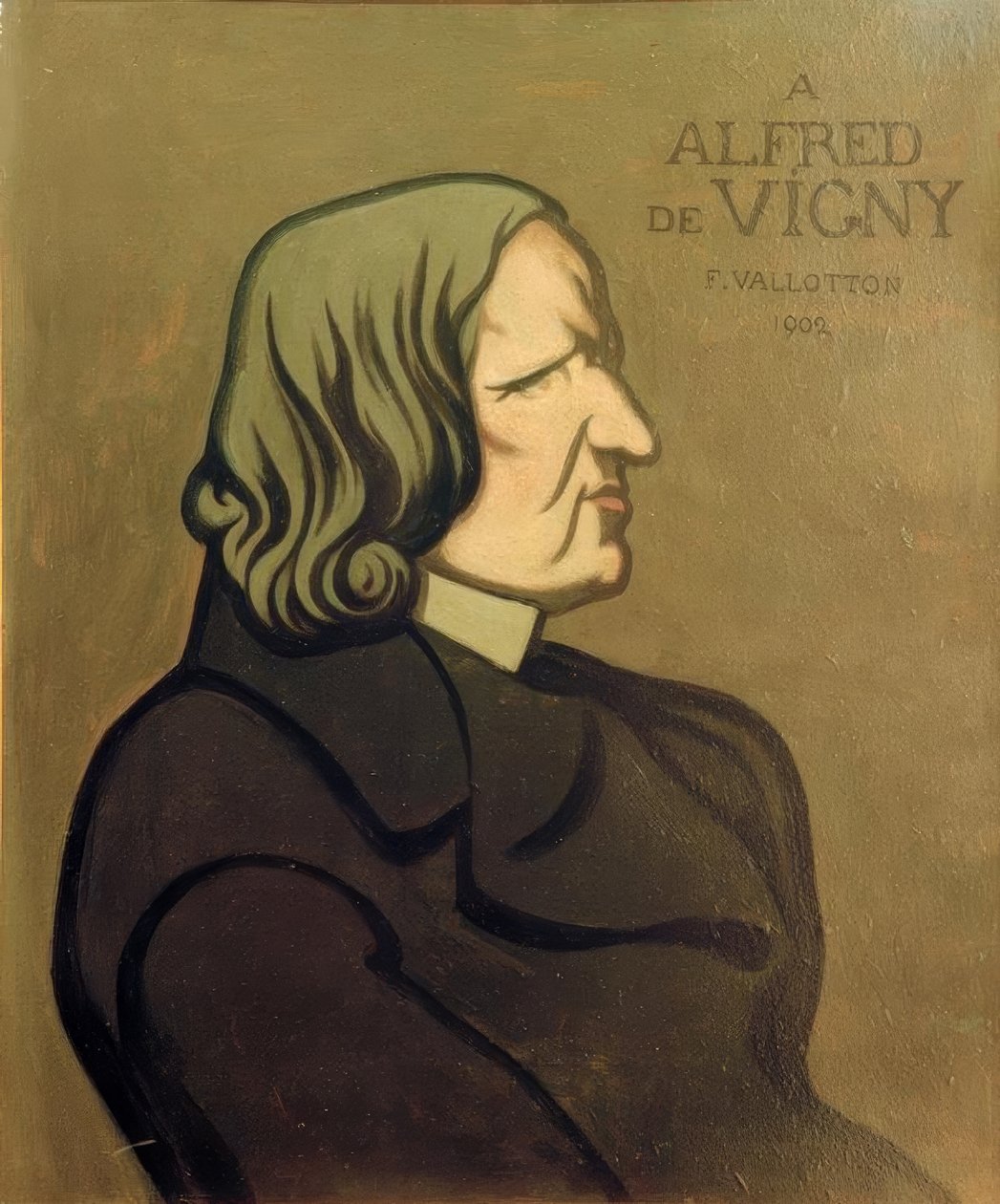 Portræt af Vigny, dekorativt maleri af Felix Edouard Vallotton