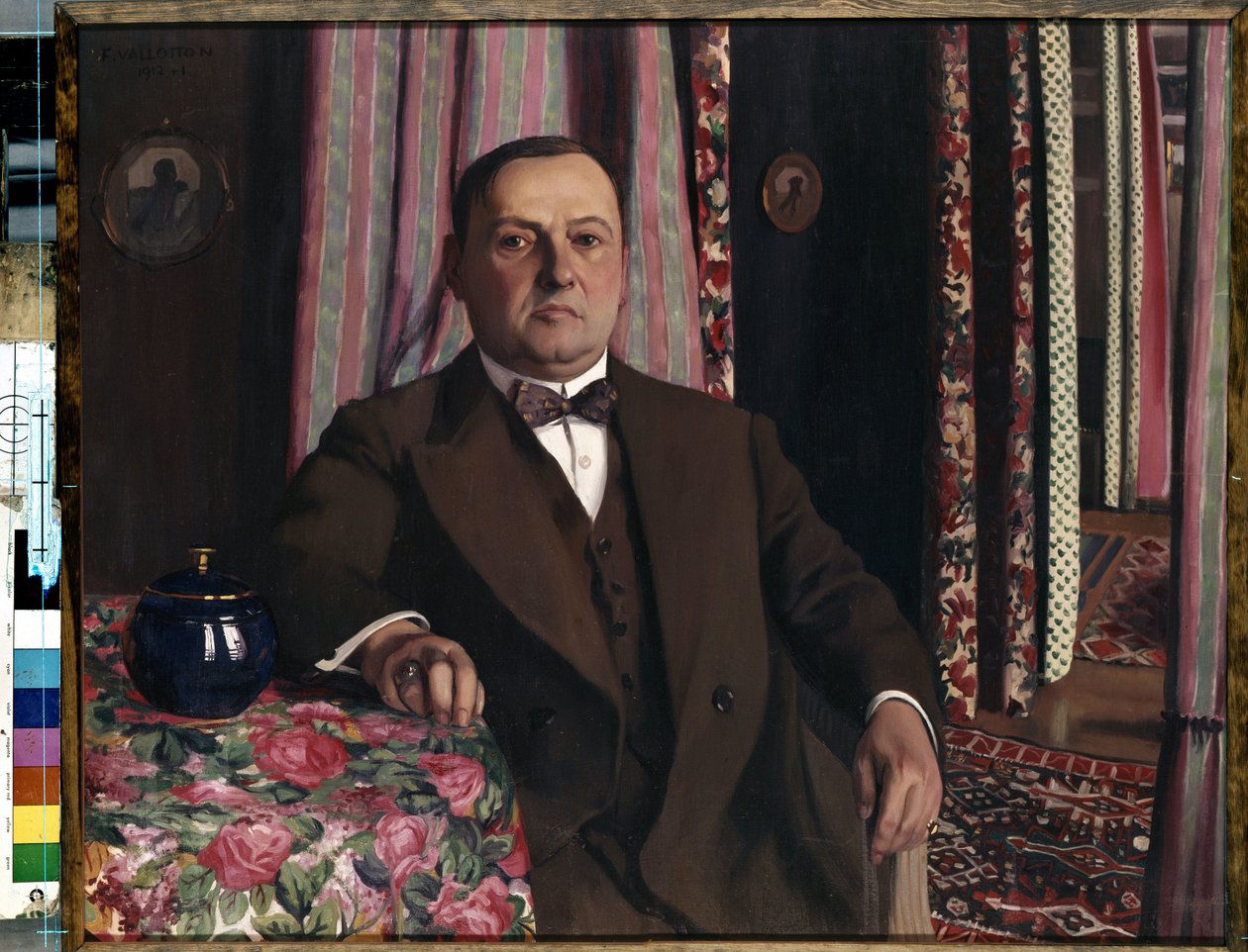 ""Portræt af kunstsamleren Georges (Georgy Emmanuilovich) Haasen"" Maleri af Felix Vallotton (1865-1925) 1913 Nabis Dim. 81,7x100,5 cm Eremitagemuseet, Sankt Petersborg, Rusland. af Felix Edouard Vallotton