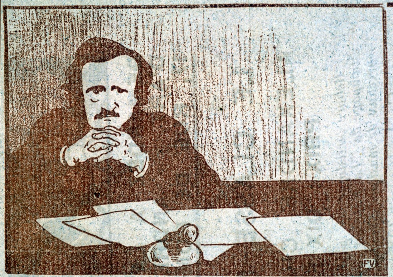 Portræt af Edgar Allan Poe - gravering af Félix Vallotton, omkring 1900 af Felix Edouard Vallotton