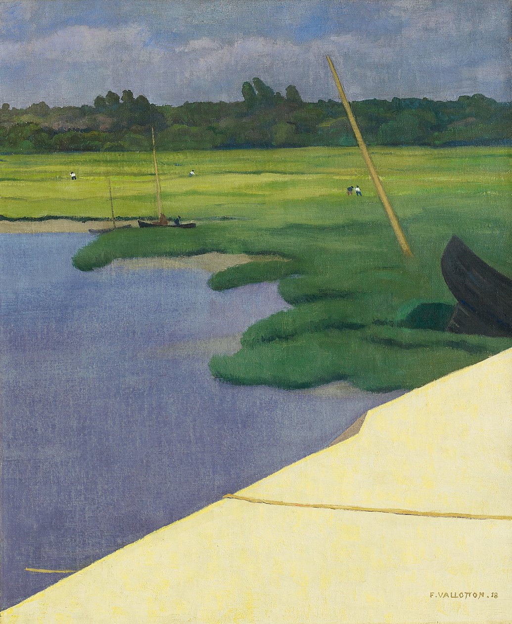 Berville Wharf, 1918 af Felix Edouard Vallotton