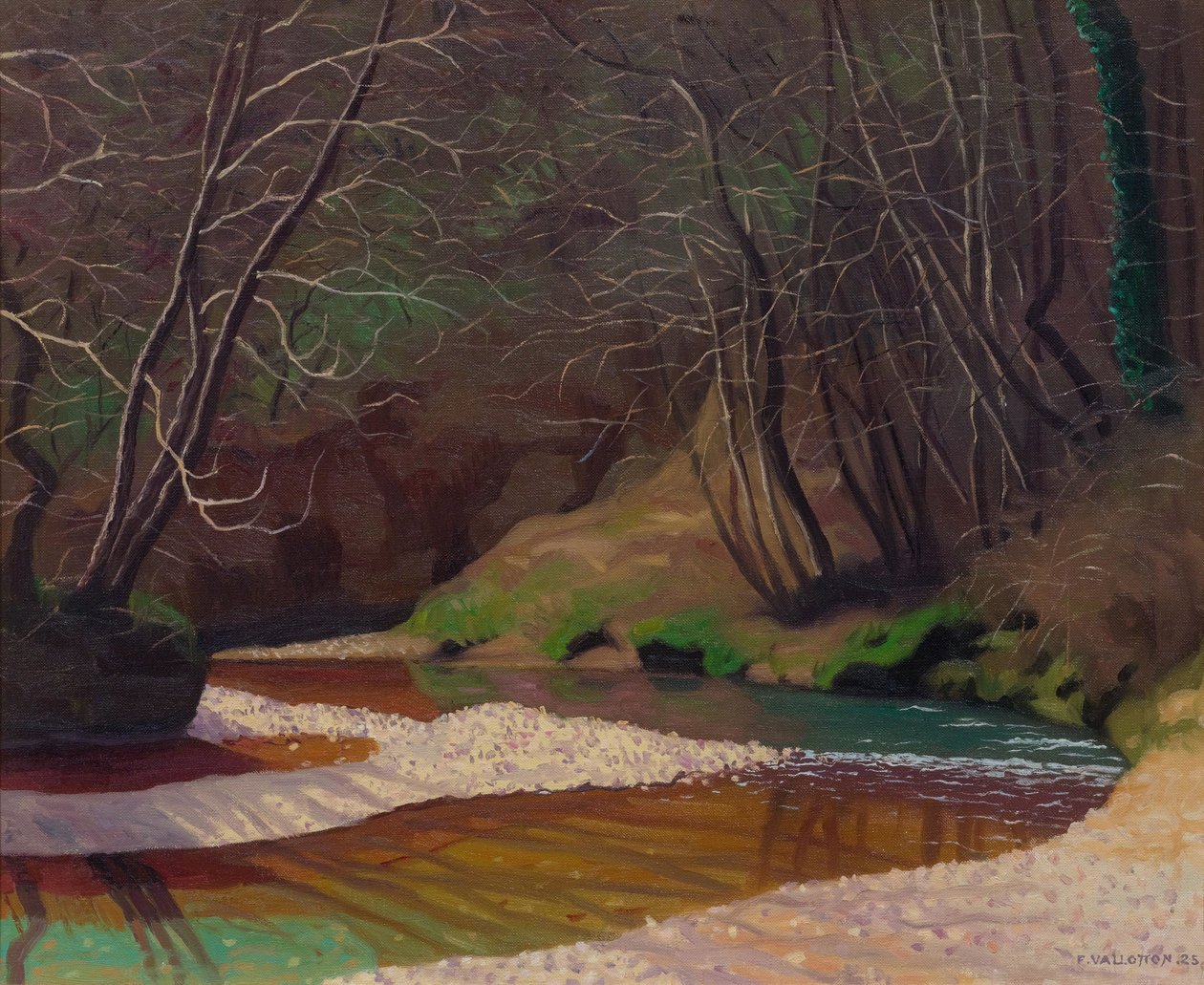 Rusten strøm og hvide småsten, 1921. af Felix Edouard Vallotton
