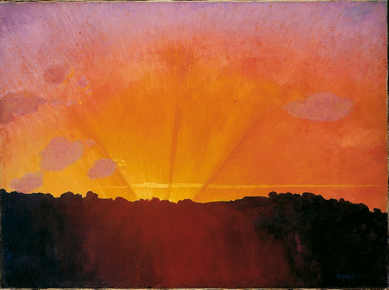 Solnedgang, Orange himmel, 1910. af Felix Edouard Vallotton